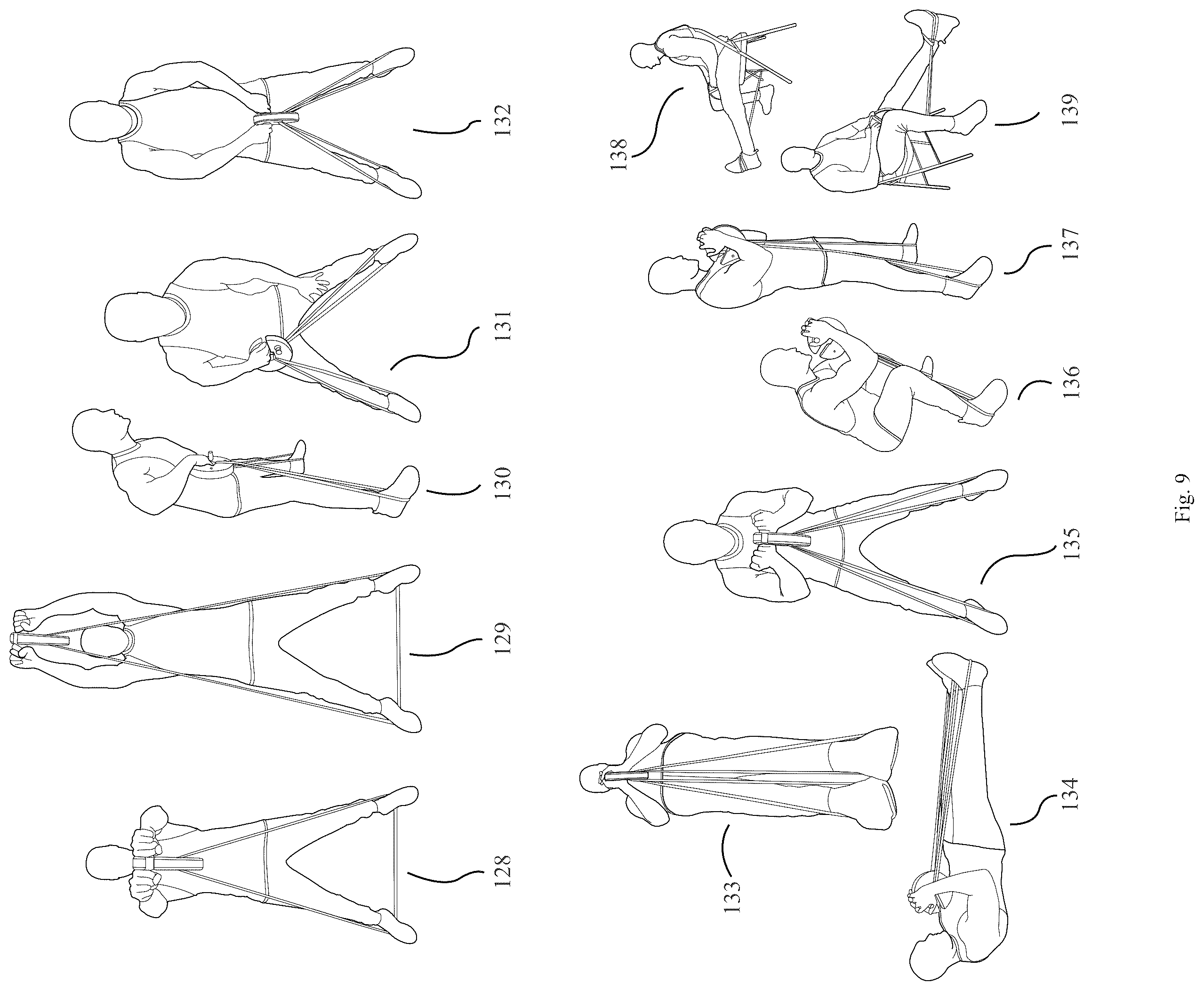 Patent US12496487 Figure 9 – Plate squeeze chest press