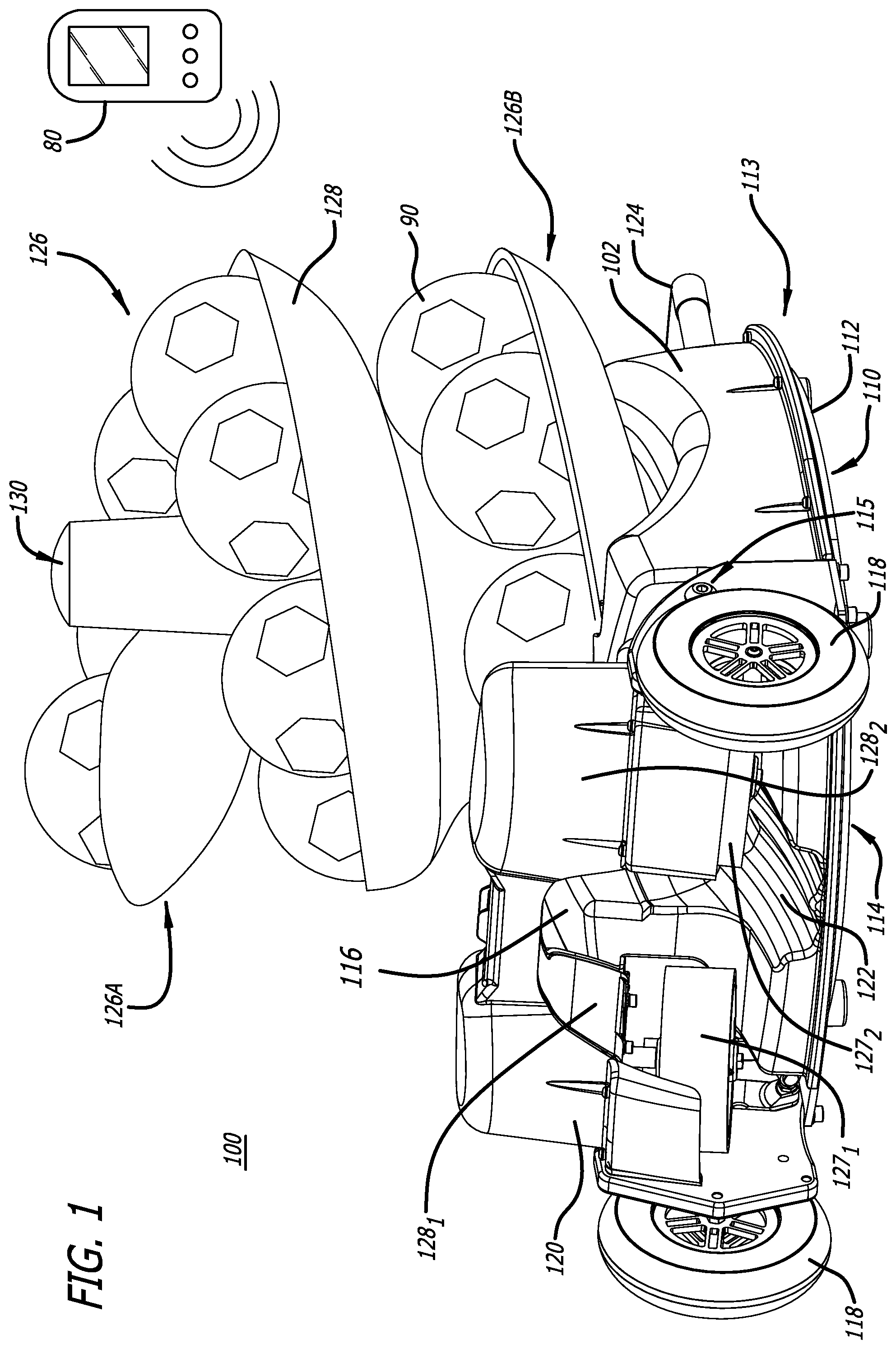 Patent US12496491 Figure 1 – System and method for a ball-throwing machine