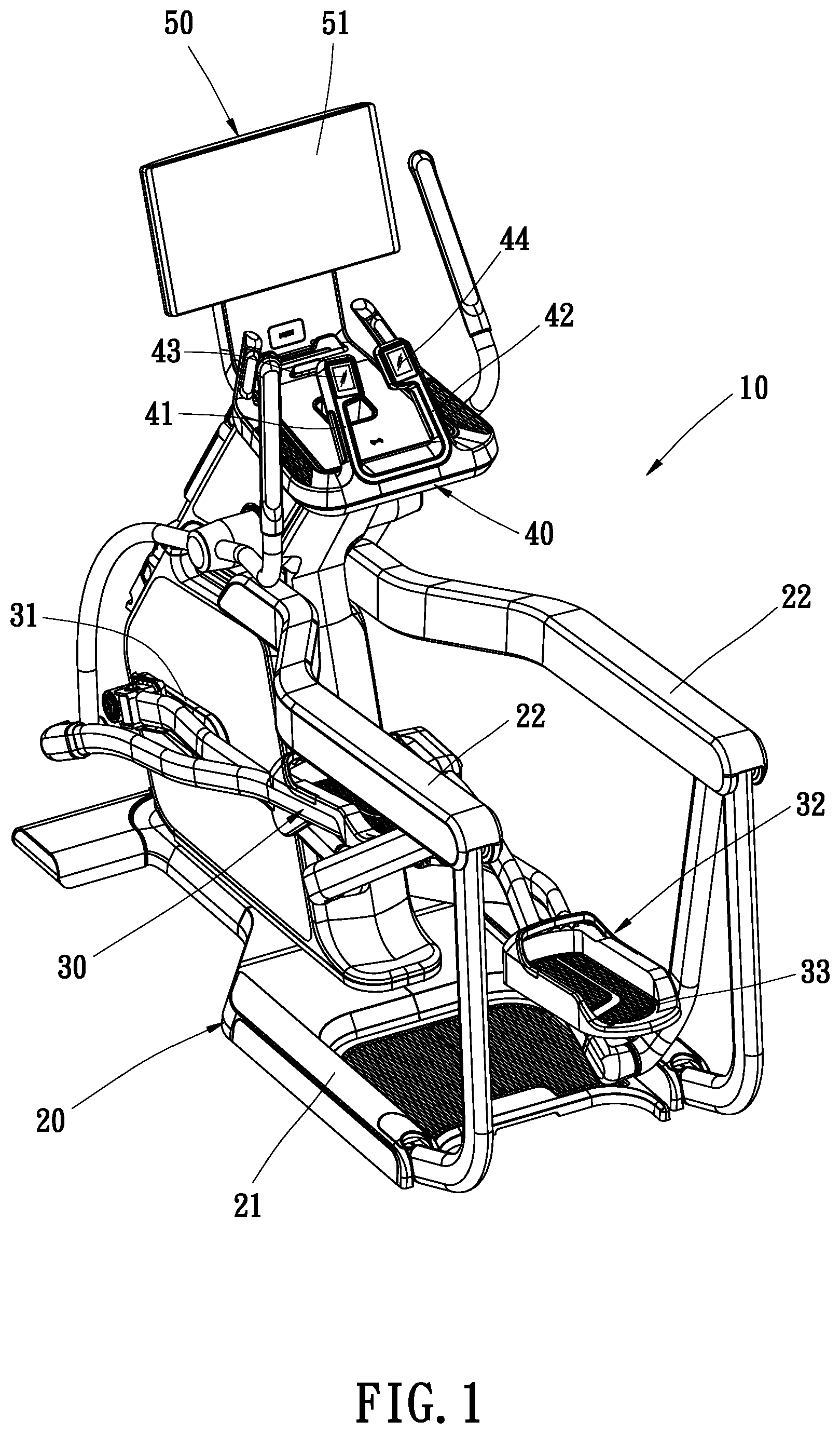 Patent US12496494 Figure 1 – Exercise apparatus with control interfaces on handles