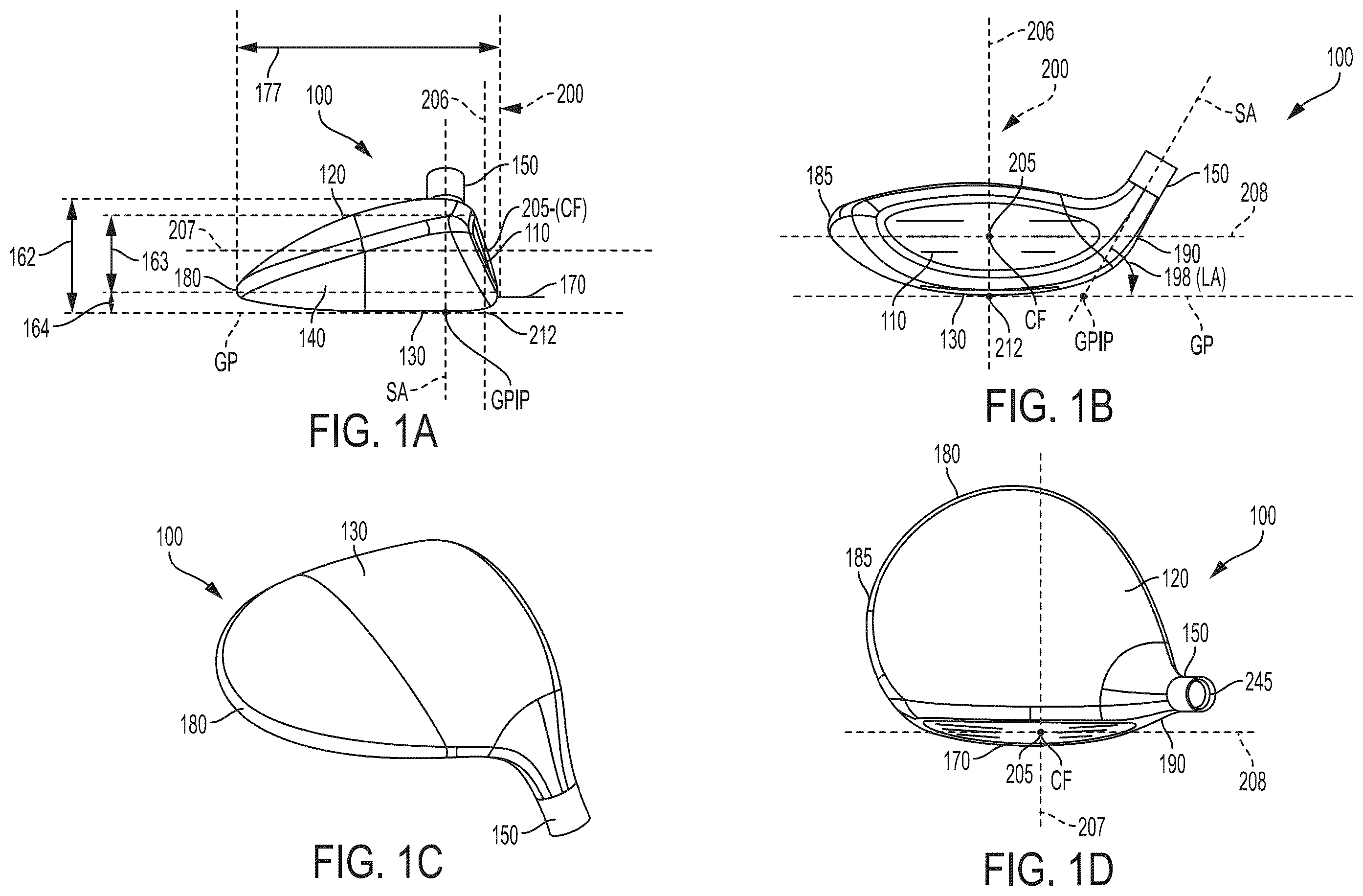 Patent US12496498 Figure 1 – Golf club heads