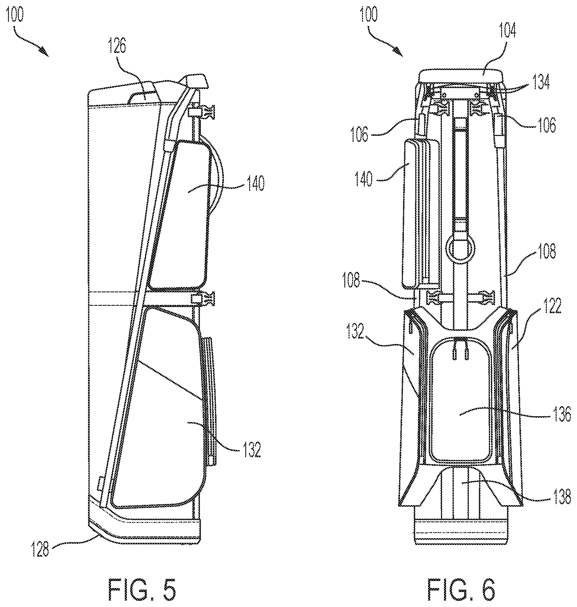 Patent US12496501 Figure 3 – Lightweight golf bag with a top cuff actuator mechanism
