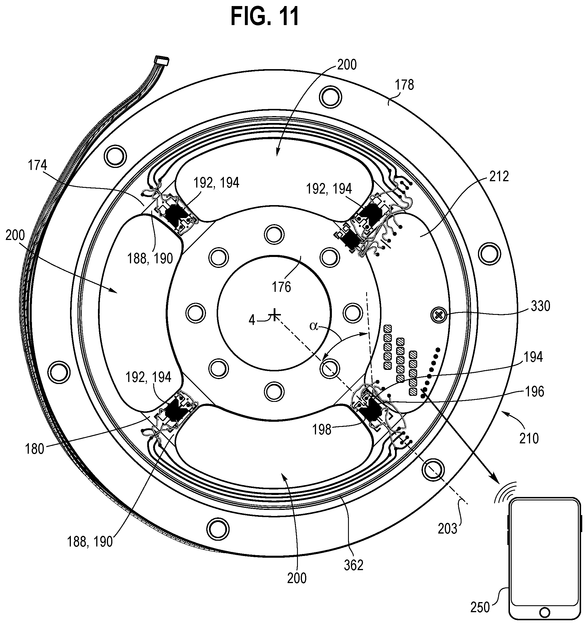 Patent US12496504 Figure 11 – Bicycle trainer torque measurement device