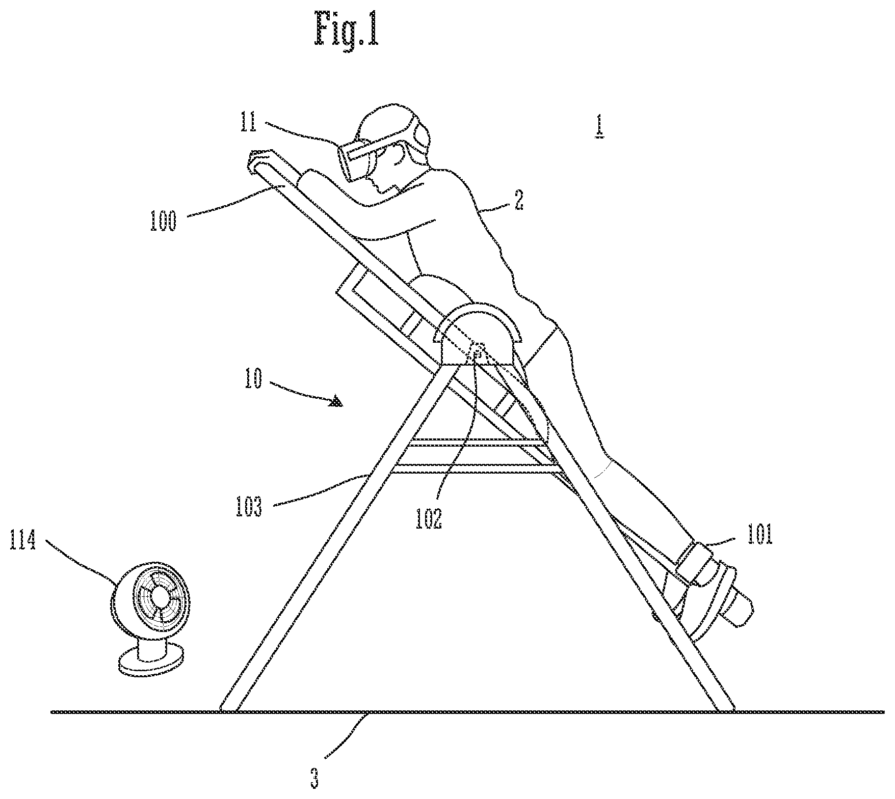 Patent US12496517 Figure 1 – Virtual experience device enabling experiencing feeling of falling