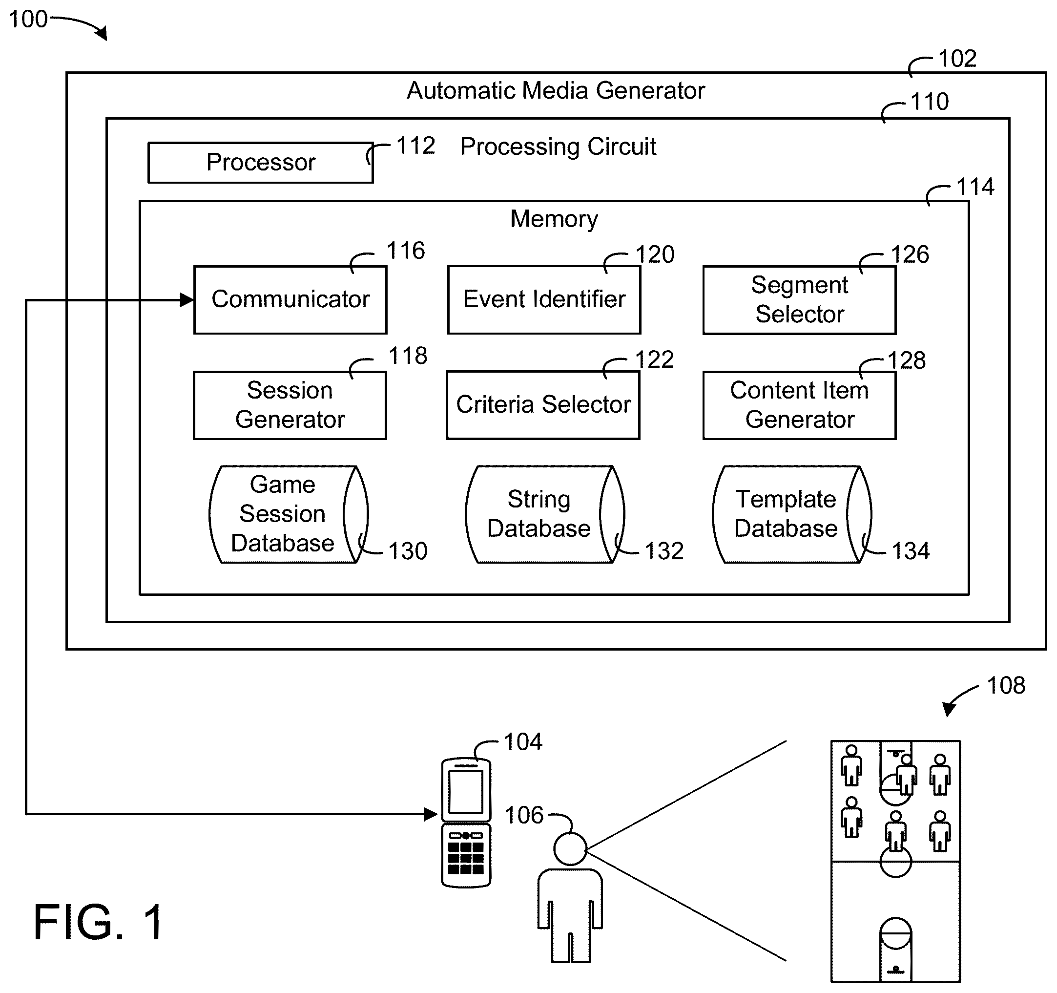 Patent US12496524 Figure 1 – Systems and methods for automatic media generation for game sessions