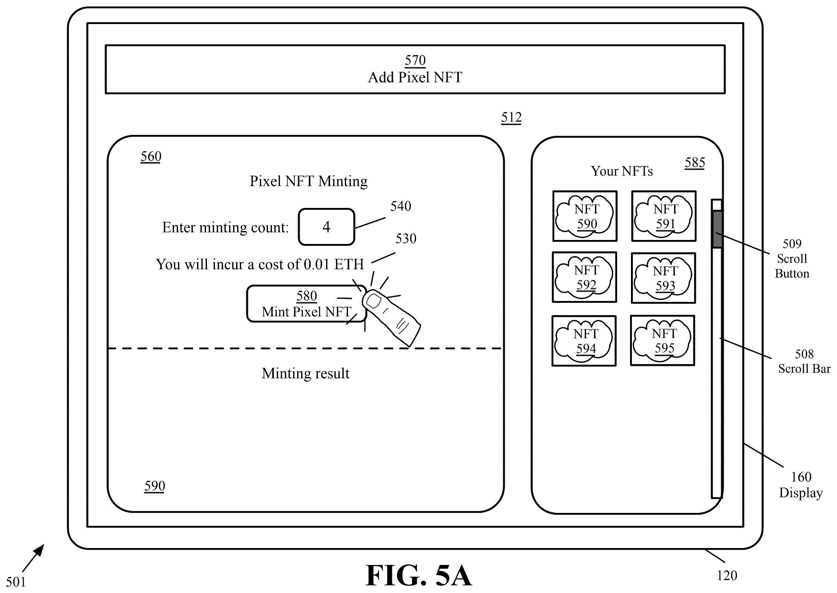 Patent US12496526 Figure 7 – Image drawing non-fungible token video game