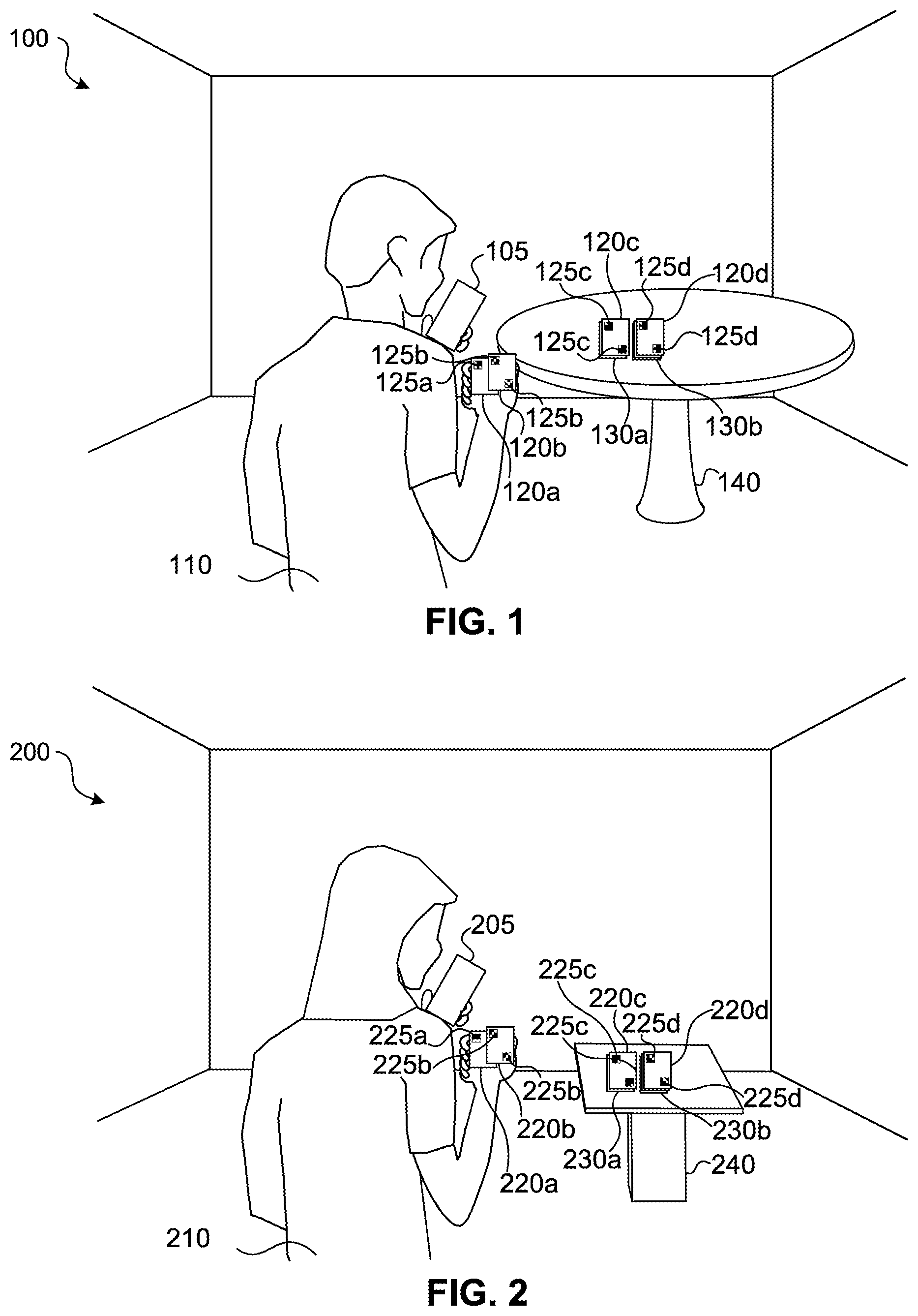 Patent US12496527 Figure 1 – Tracking objects with fiducial markers in multiple environments to provide shared experiences