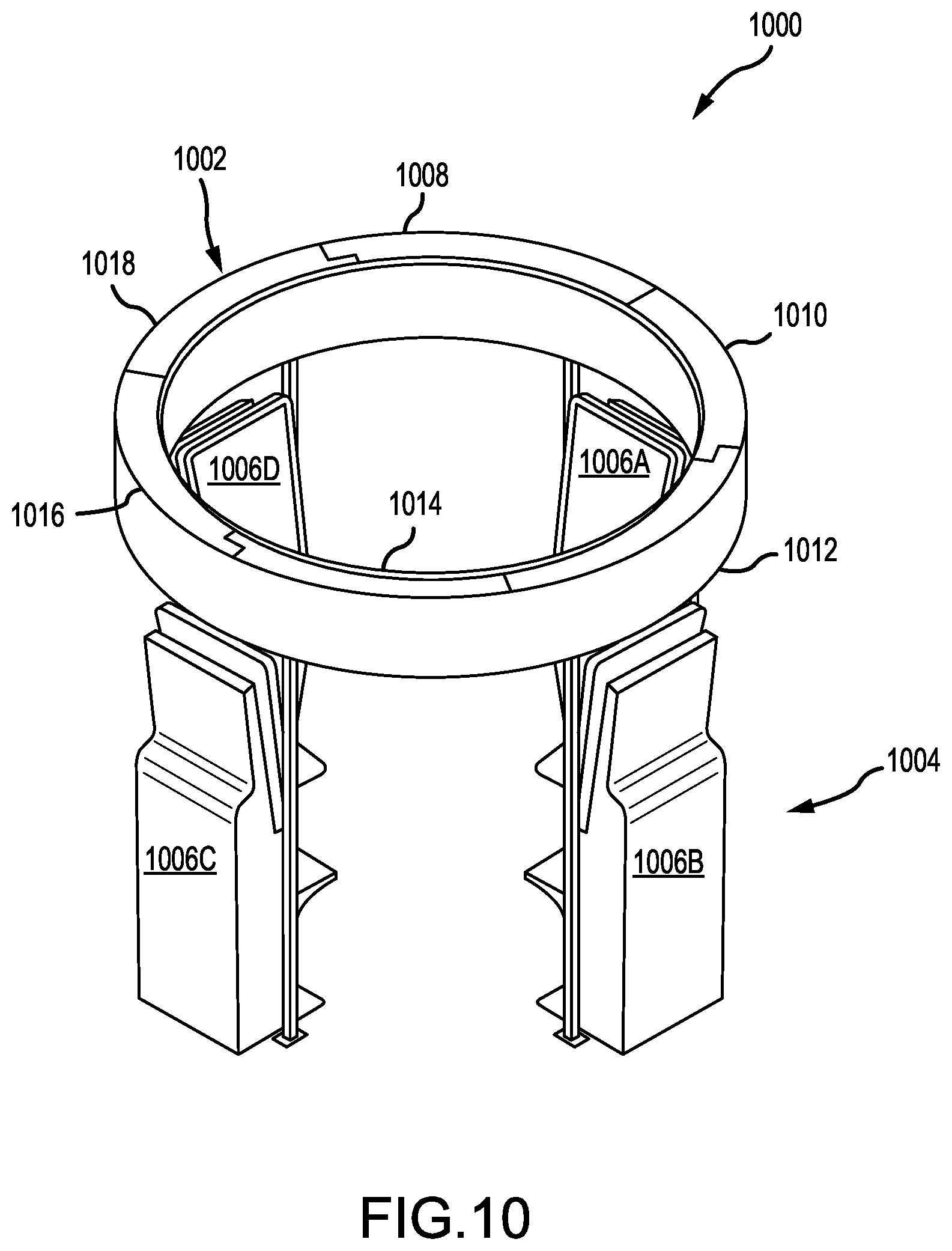 Patent US12496530 Figure 10 – Overhead display having concentric inner and outer displays and associated systems and methods