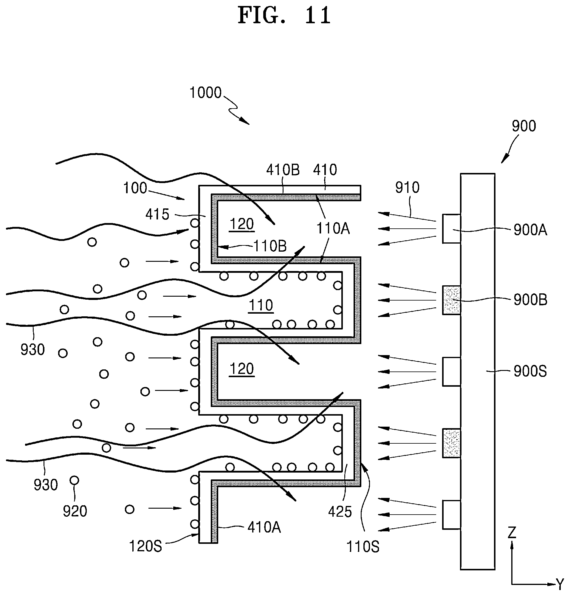 Patent US12496543 Figure 9 – Filtering system including recyclable ceramic catalyst filter and method of managing filtering system