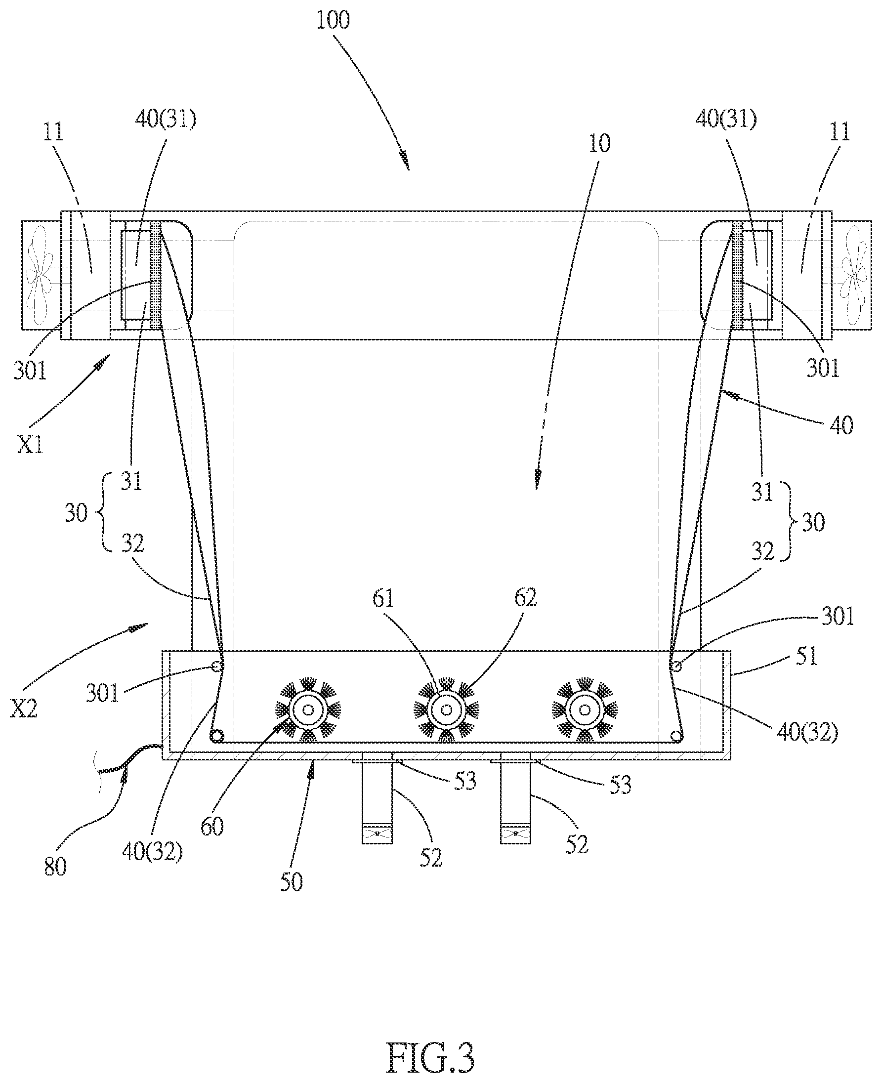 Patent US12496545 Figure 3 – Exhaust gas emission circulation filtering apparatus for air pollution prevention