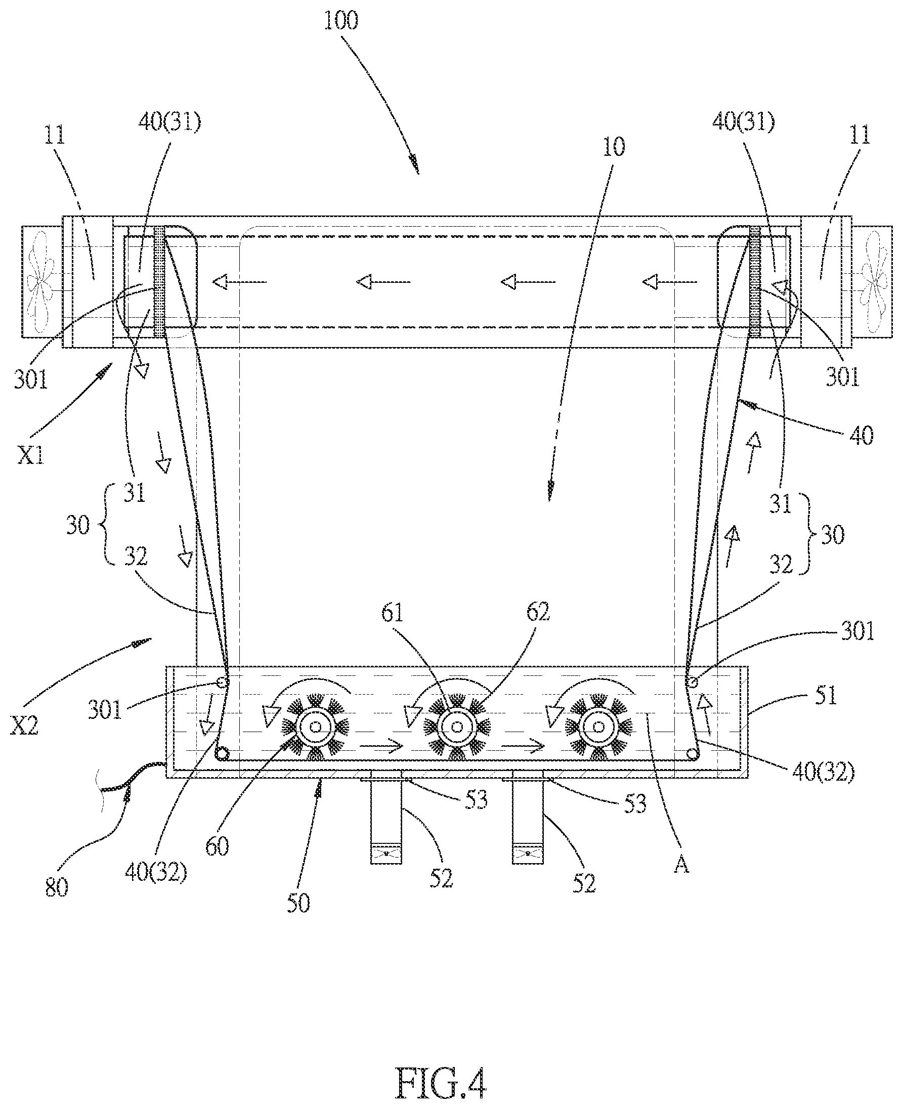 Patent US12496545 Figure 4 – Exhaust gas emission circulation filtering apparatus for air pollution prevention