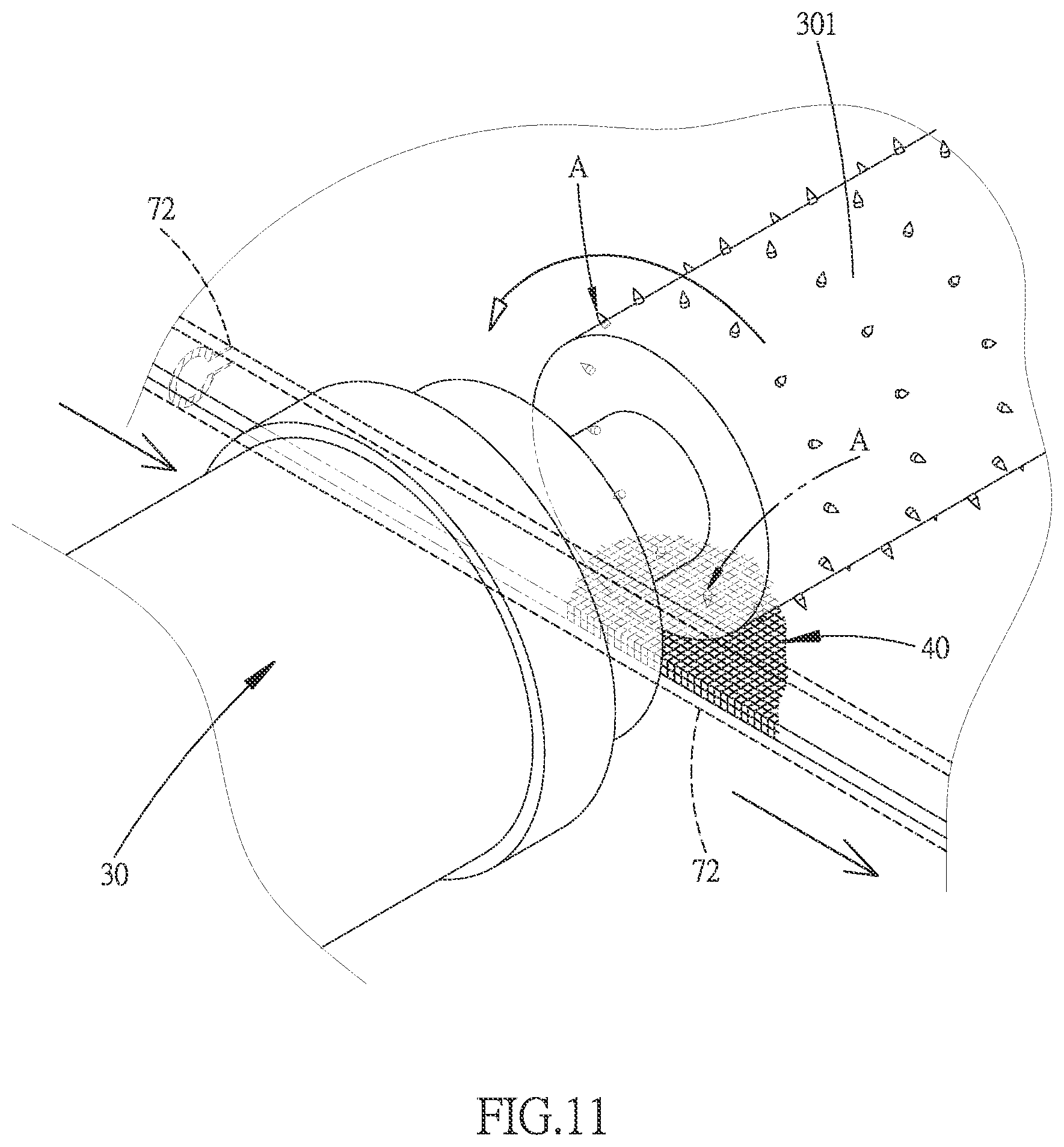 Patent US12496545 Figure 11 – Exhaust gas emission circulation filtering apparatus for air pollution prevention