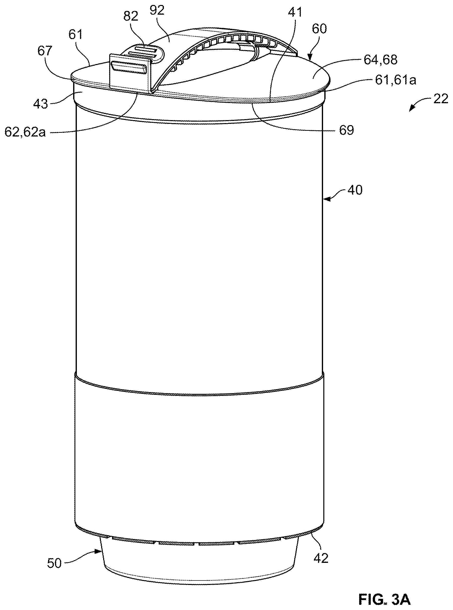 Patent US12496546 Figure 7 – Filter element with closed endcap forming a seal positioned at different axial distances