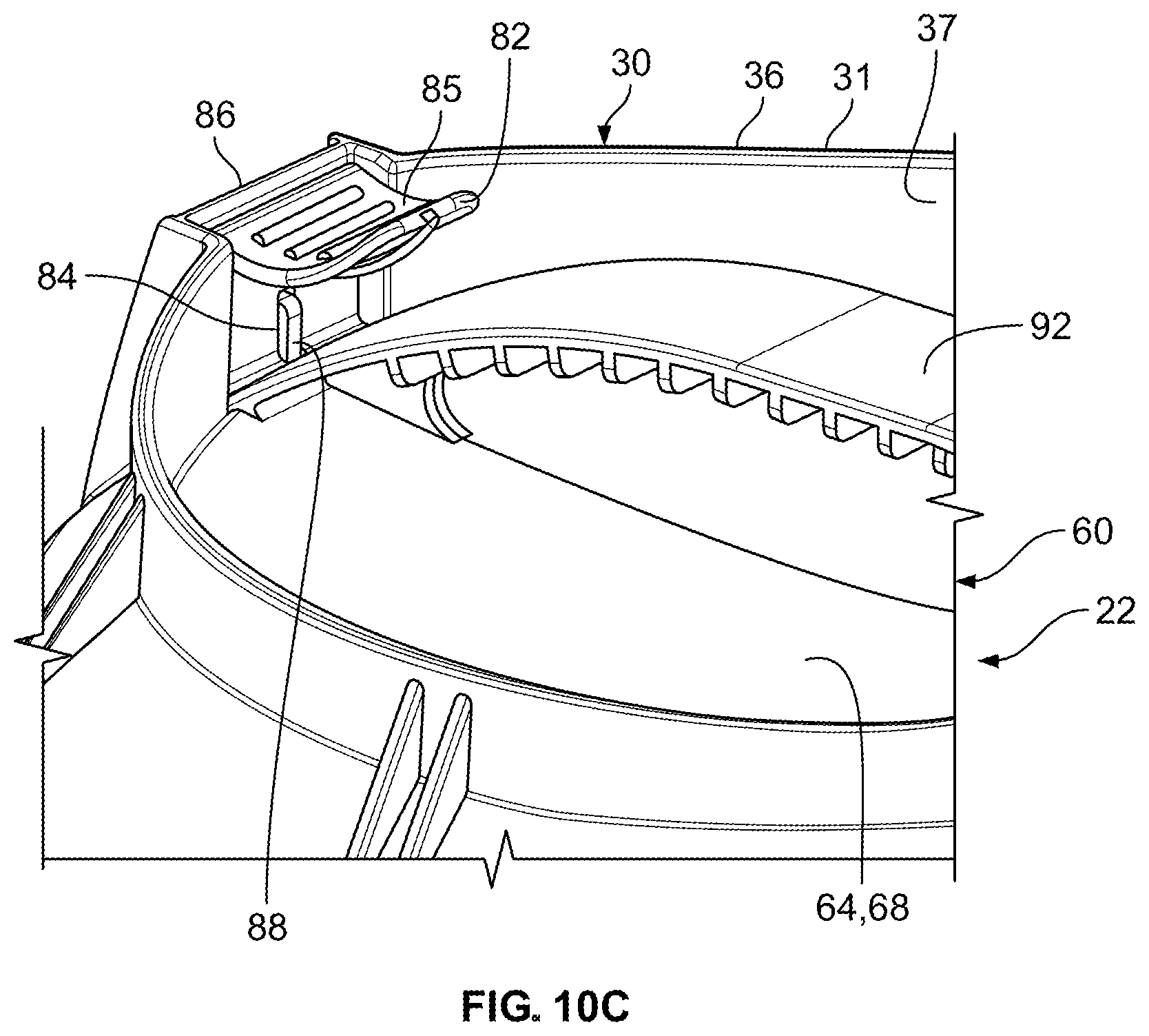 Patent US12496546 Figure 16 – Filter element with closed endcap forming a seal positioned at different axial distances