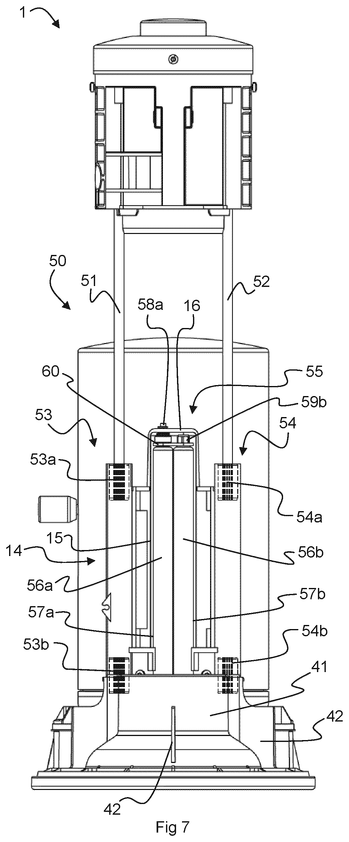 Patent US12496559 Figure 7 – Carbonator with guiding assembly