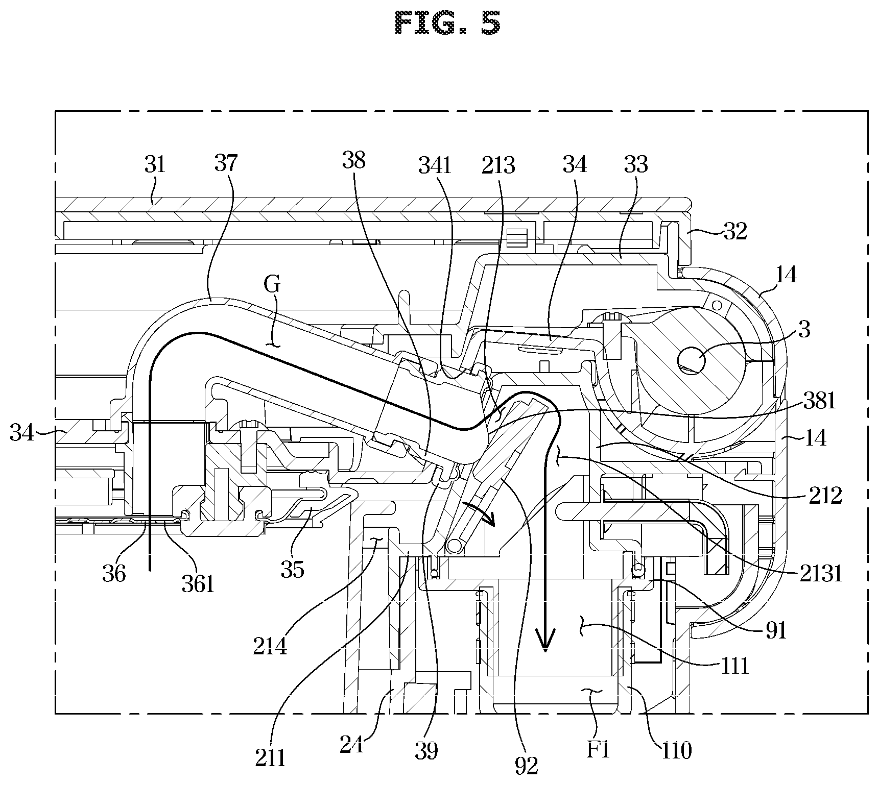 Patent US12496588 Figure 5 – Food waste disposer