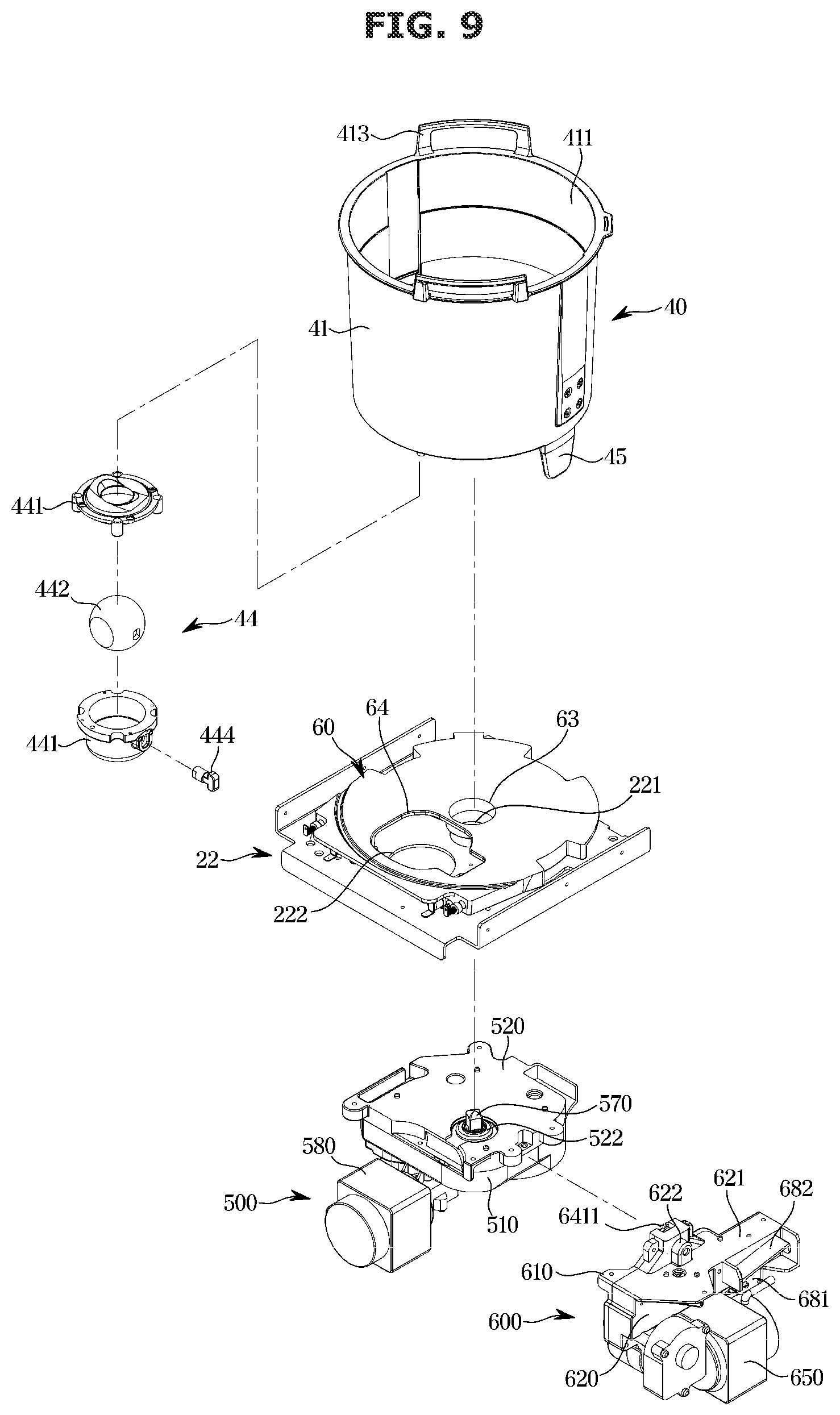Patent US12496588 Figure 9 – Food waste disposer