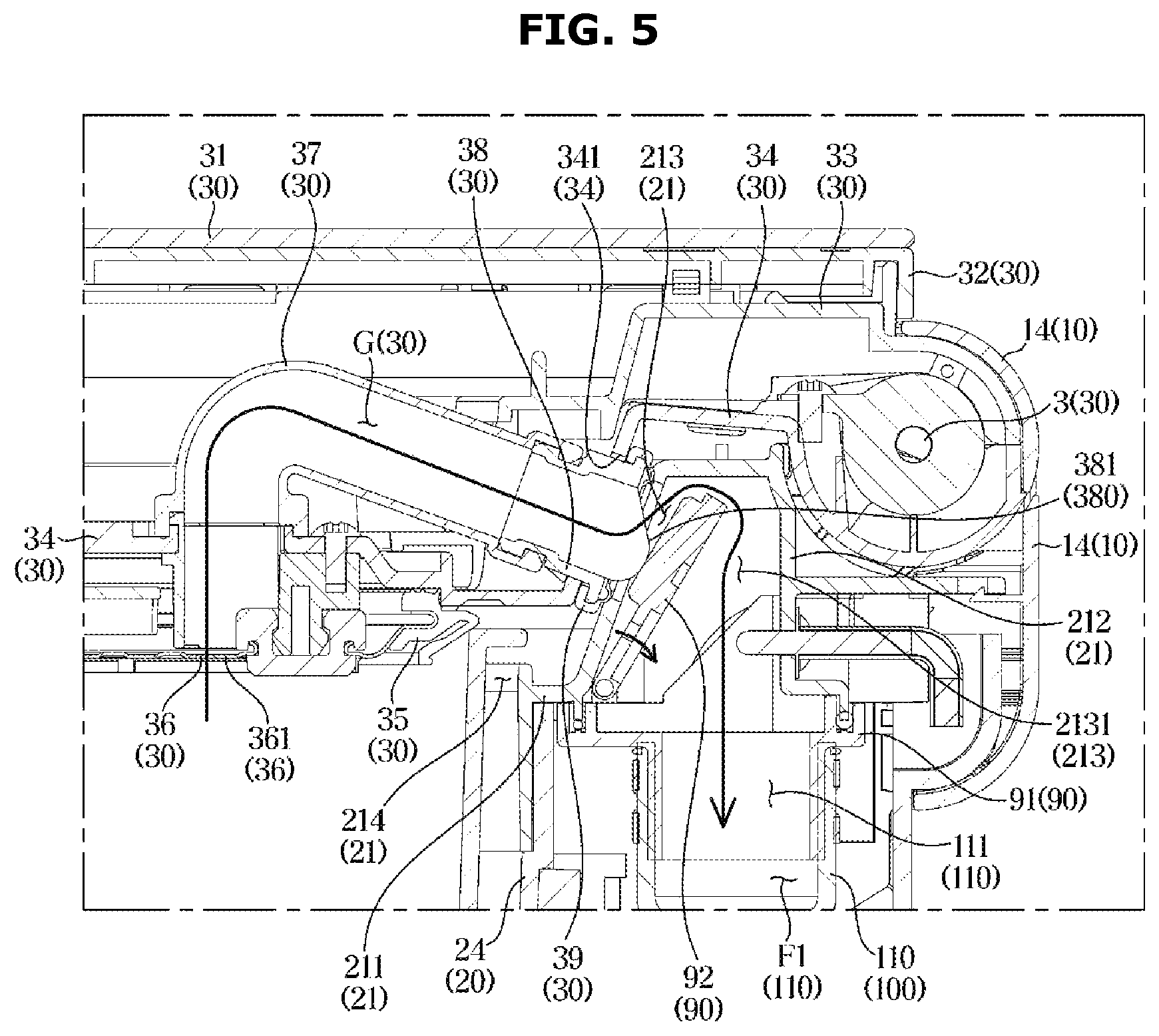 Patent US12496589 Figure 5 – Food waste disposer