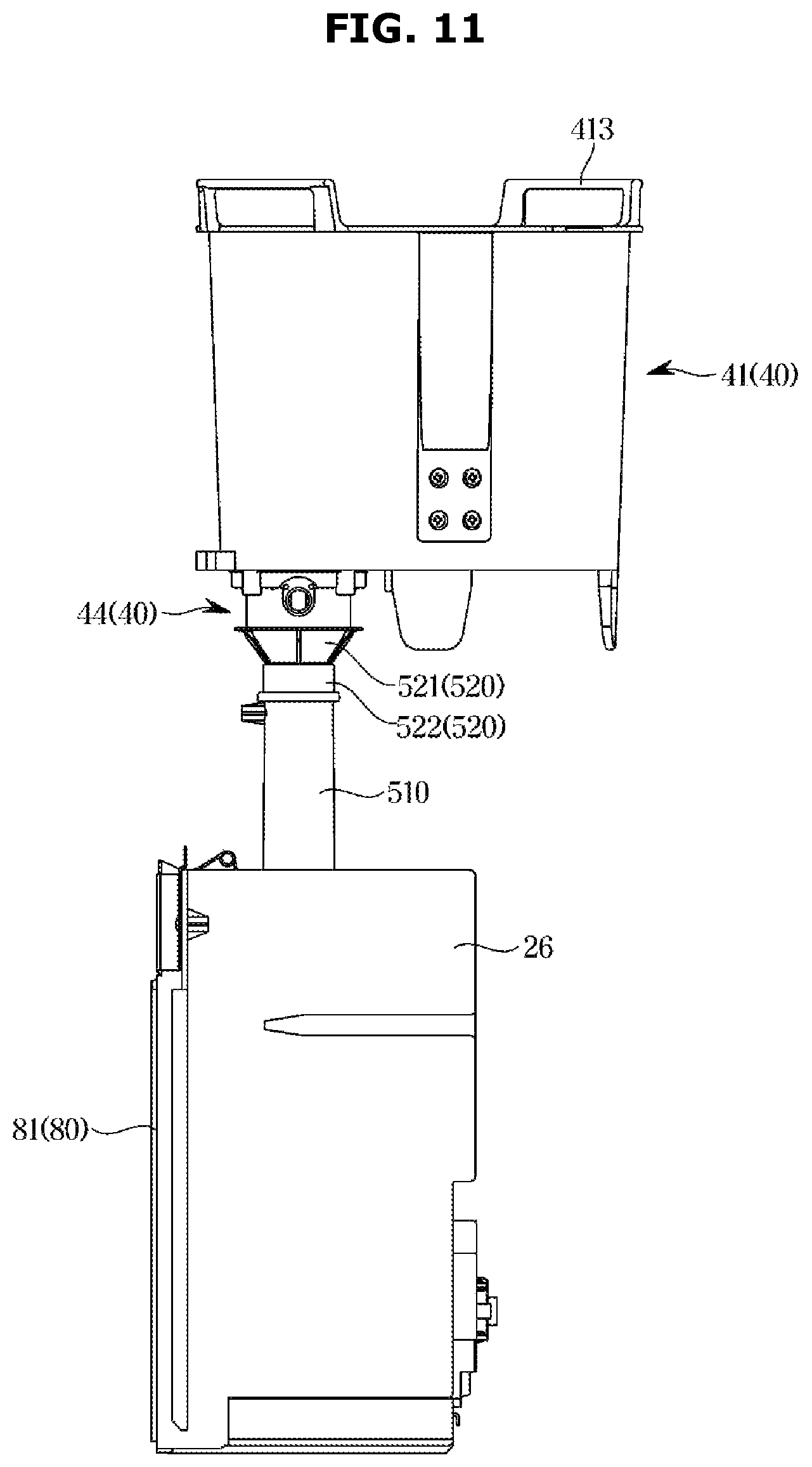 Patent US12496589 Figure 11 – Food waste disposer