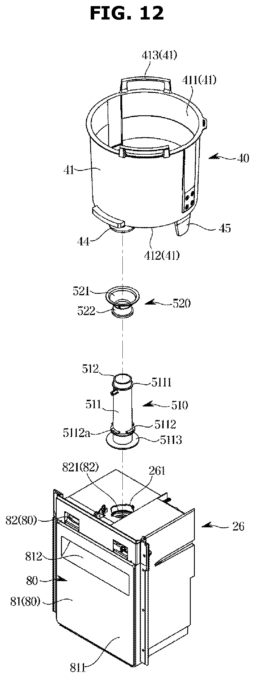 Patent US12496589 Figure 12 – Food waste disposer