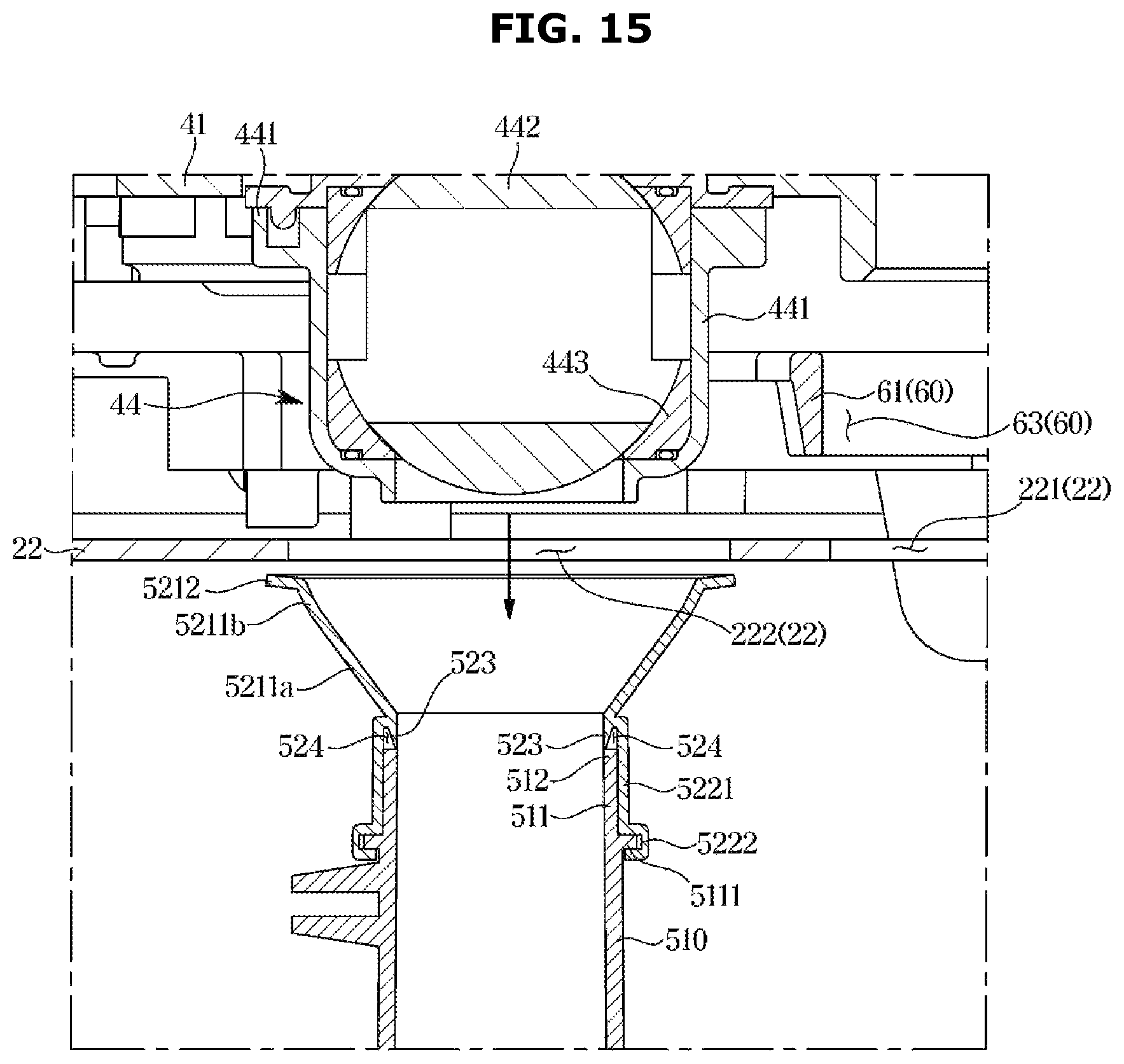 Patent US12496589 Figure 15 – Food waste disposer