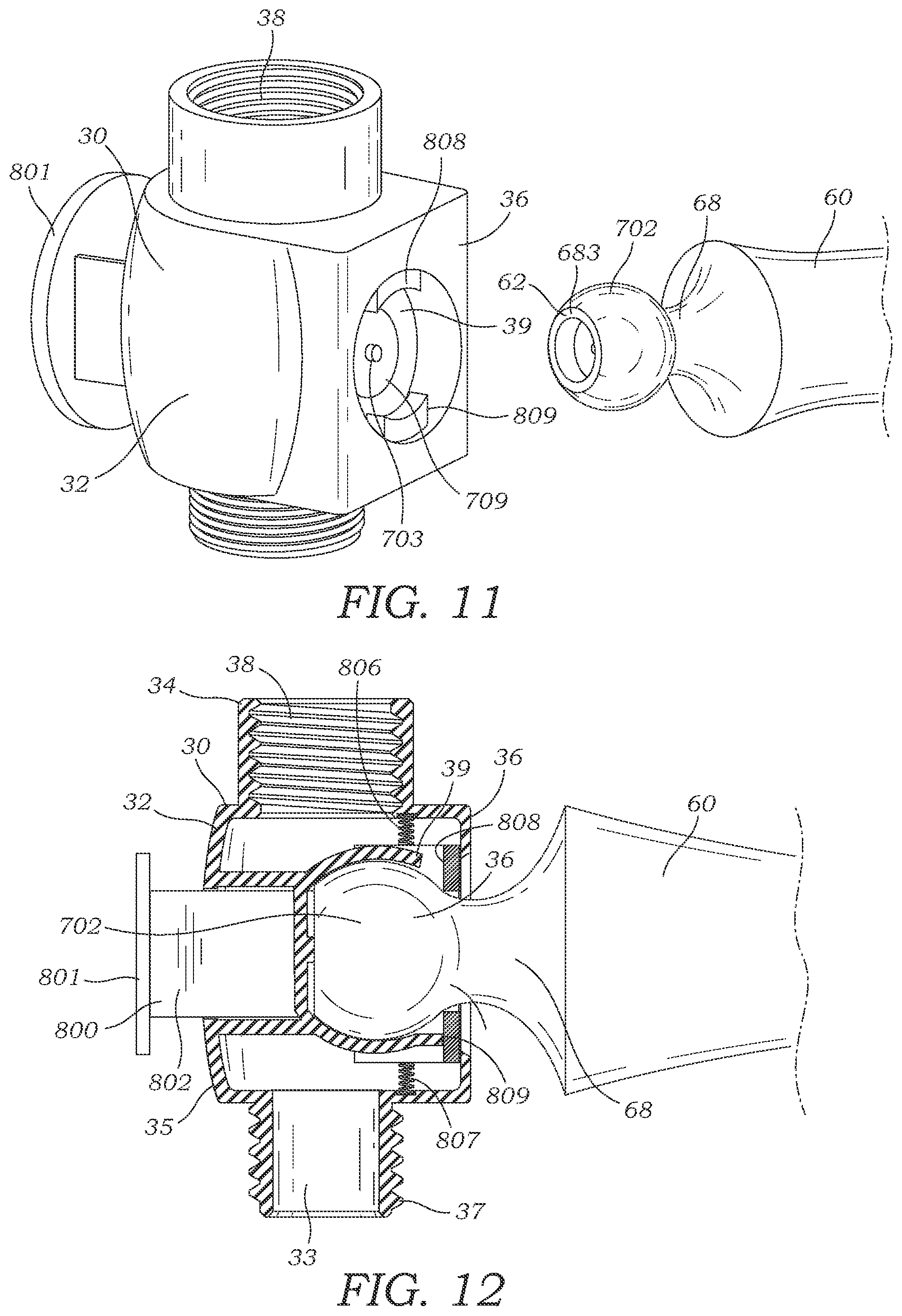Patent US12496597 Figure 7 – Showerhead with adapter assembly