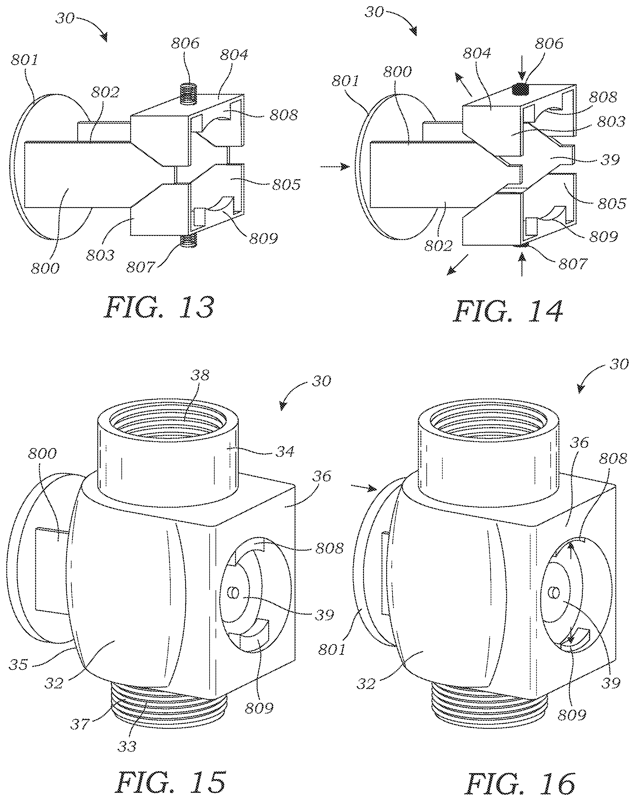 Patent US12496597 Figure 8 – Showerhead with adapter assembly