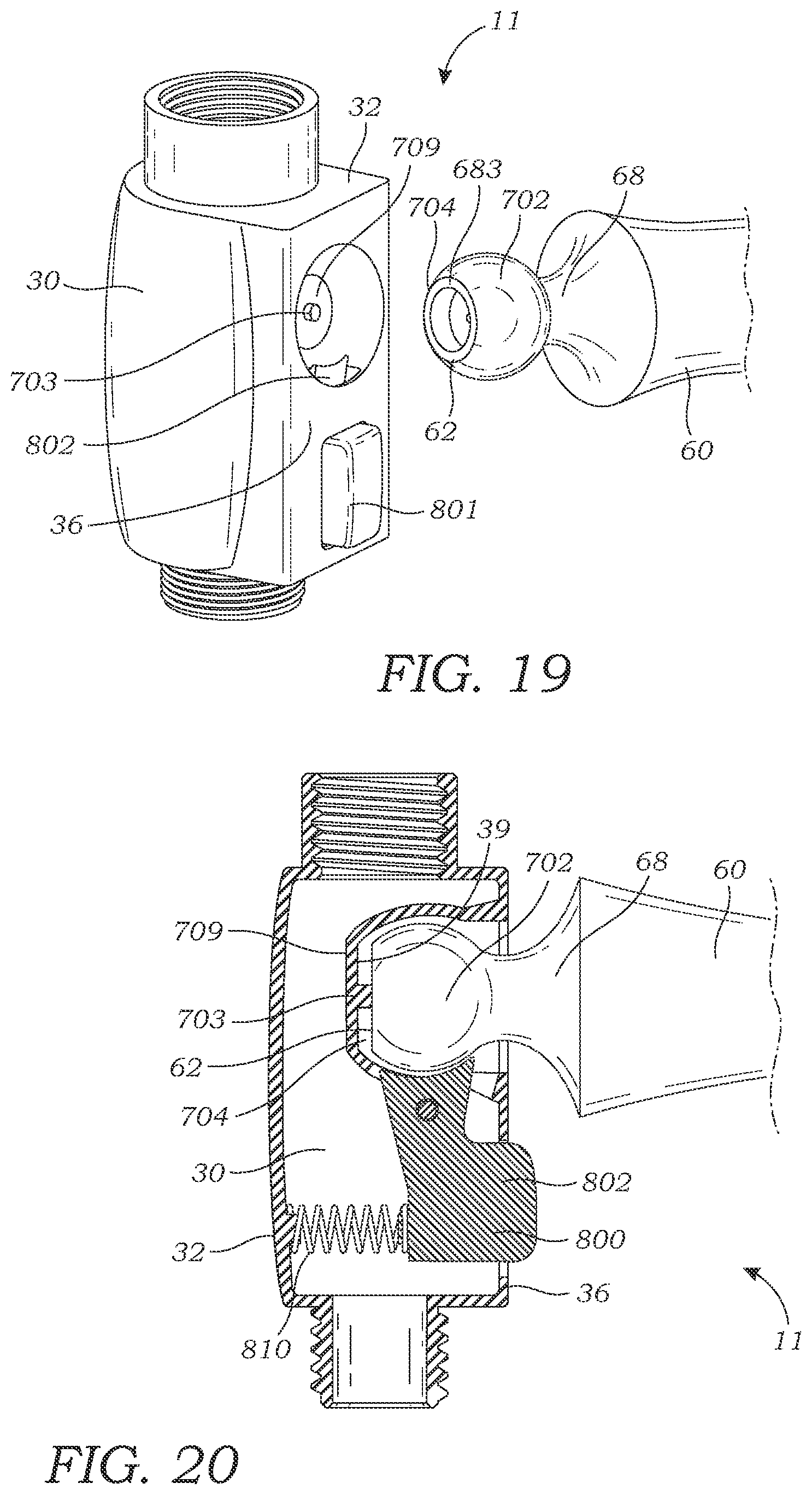 Patent US12496597 Figure 11 – Showerhead with adapter assembly