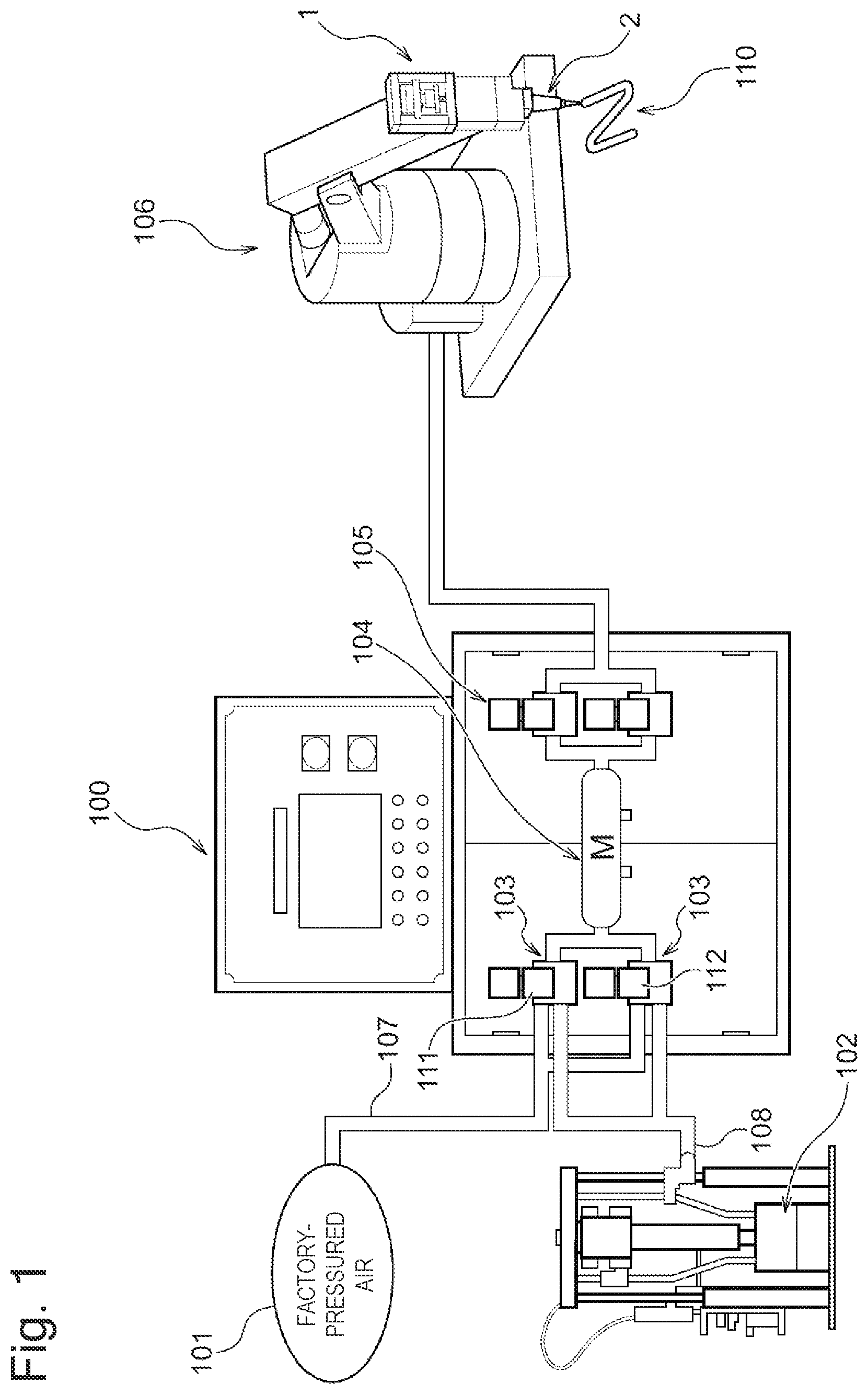 Patent US12496599 Figure 1 – Dispenser and nozzle for discharging mixture of gas and paste material and mechanical foaming device