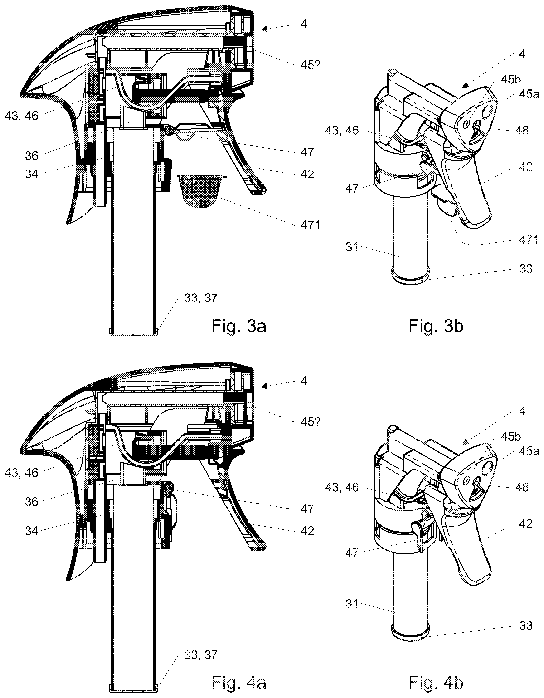 Patent US12496601 Figure 2 – Dispensing device for combining at least two separate components of a multi-component system prior to first use and a replaceable container apt to be installed in such a dispensing device