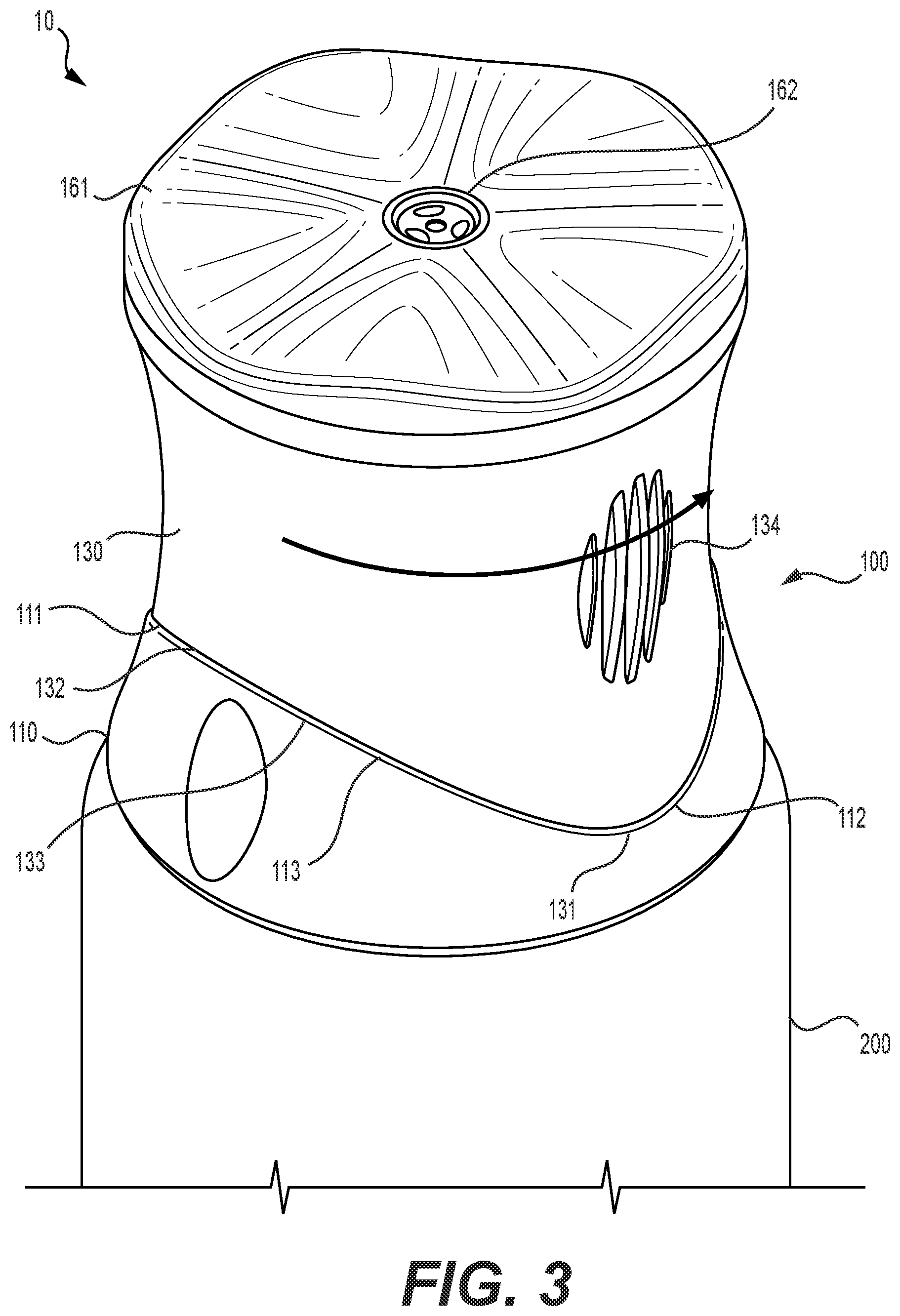 Patent US12496602 Figure 3 – Dosing device with dosing cap