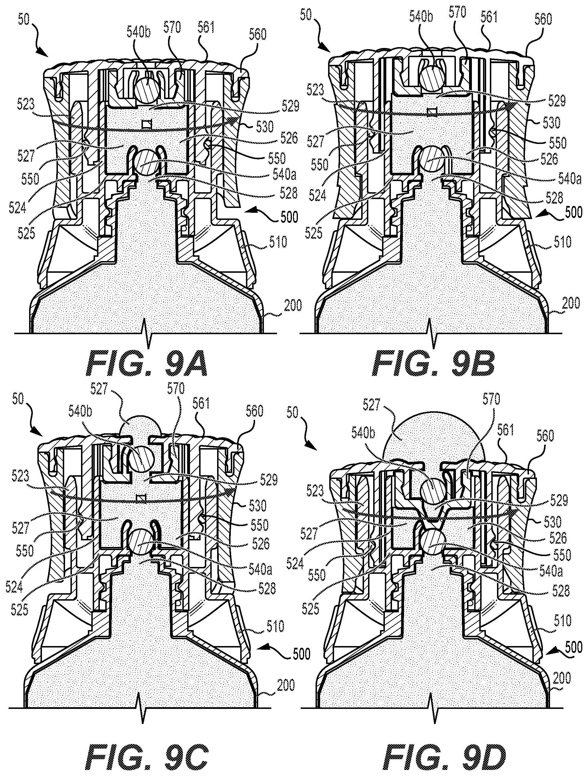 Patent US12496602 Figure 9 – Dosing device with dosing cap