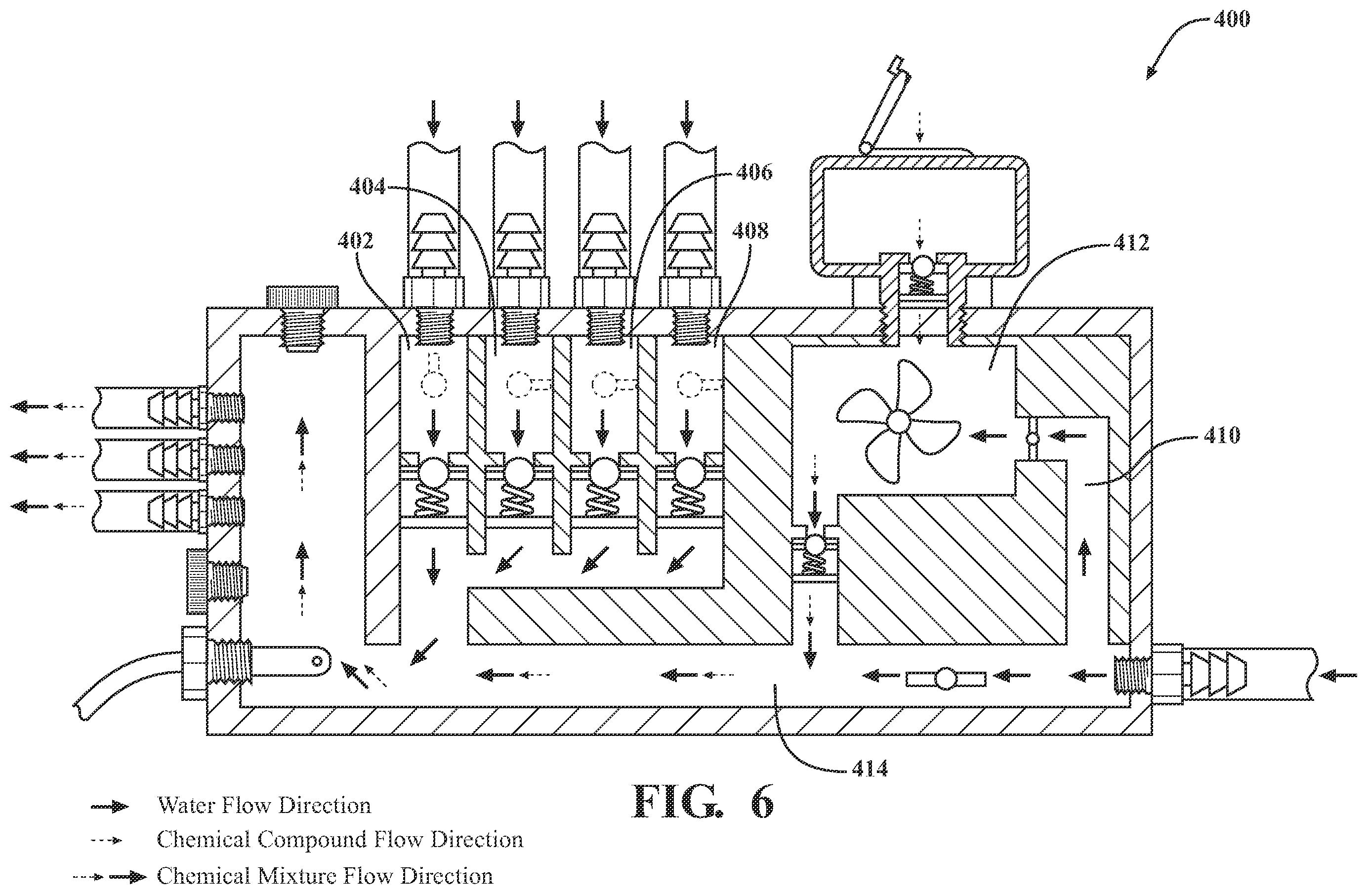Patent US12496607 Figure 6 – Rain simulation system