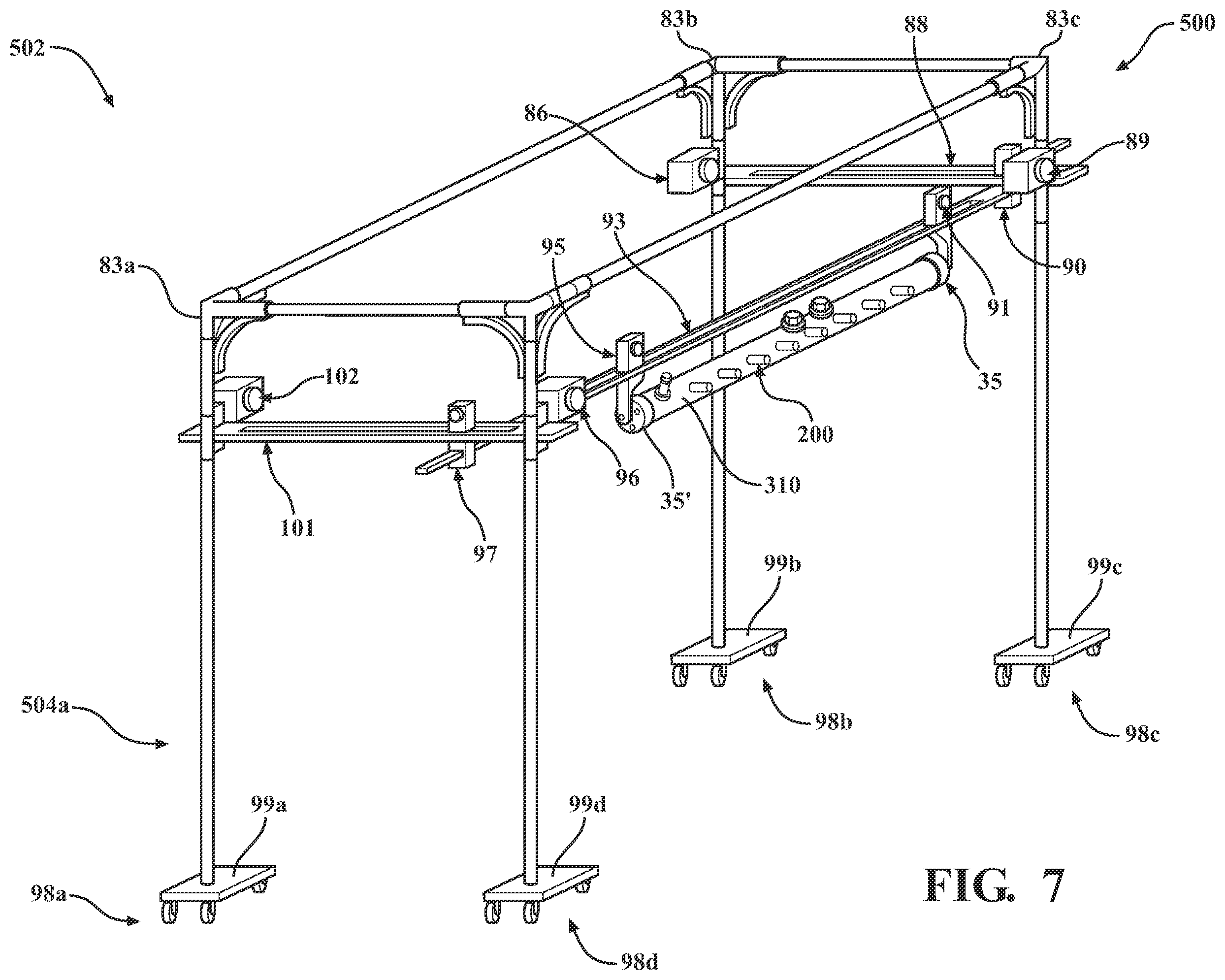 Patent US12496607 Figure 7 – Rain simulation system