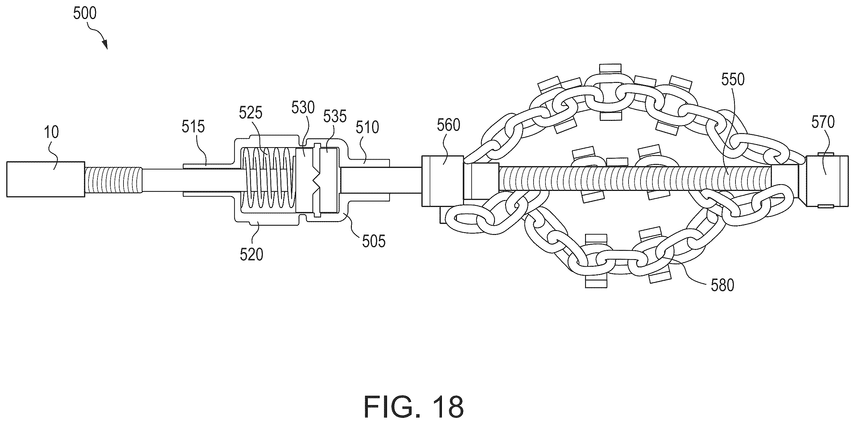 Patent US12496624 Figure 17 – Torque limiter for powered drain cleaner