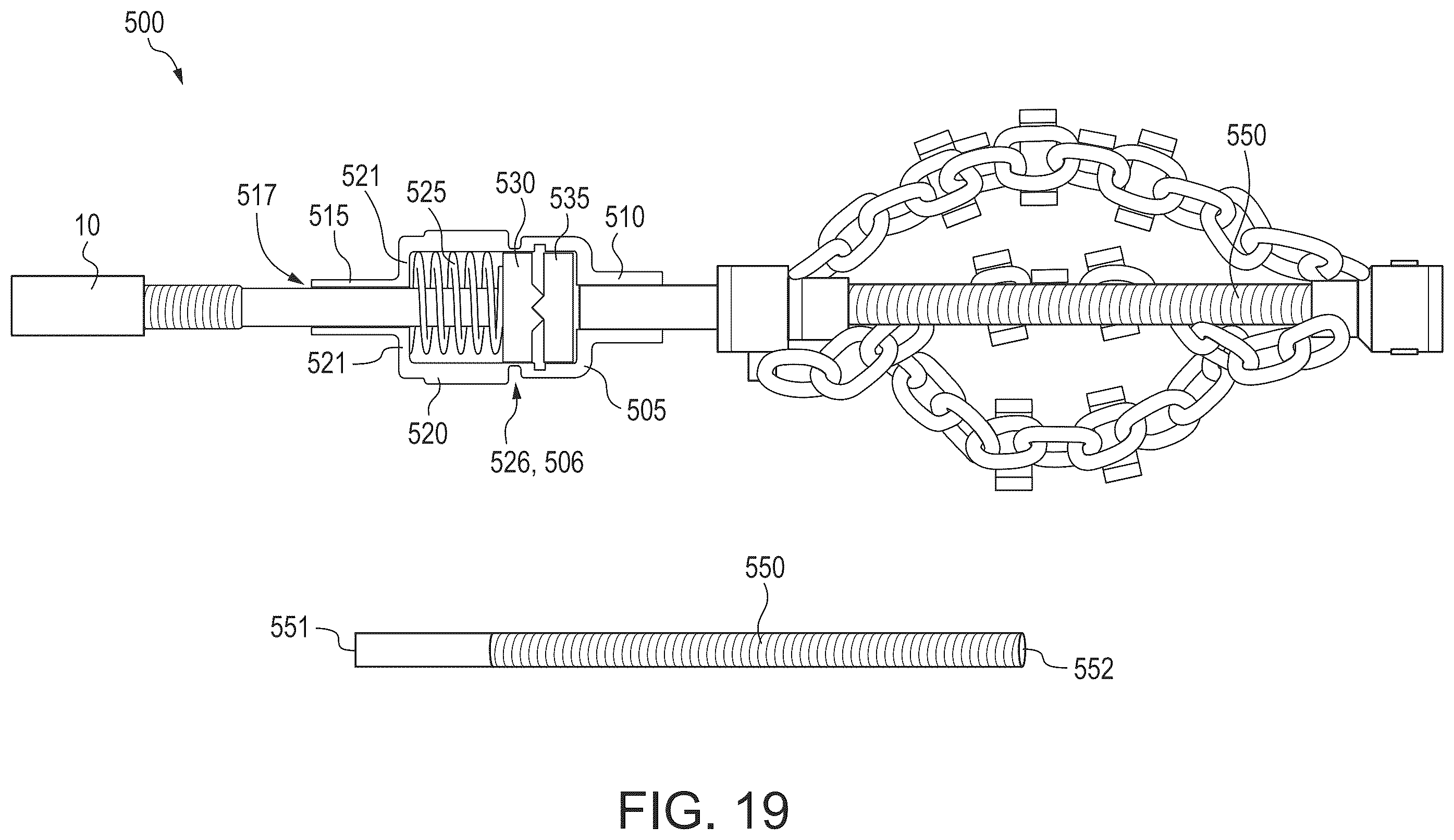 Patent US12496624 Figure 18 – Torque limiter for powered drain cleaner