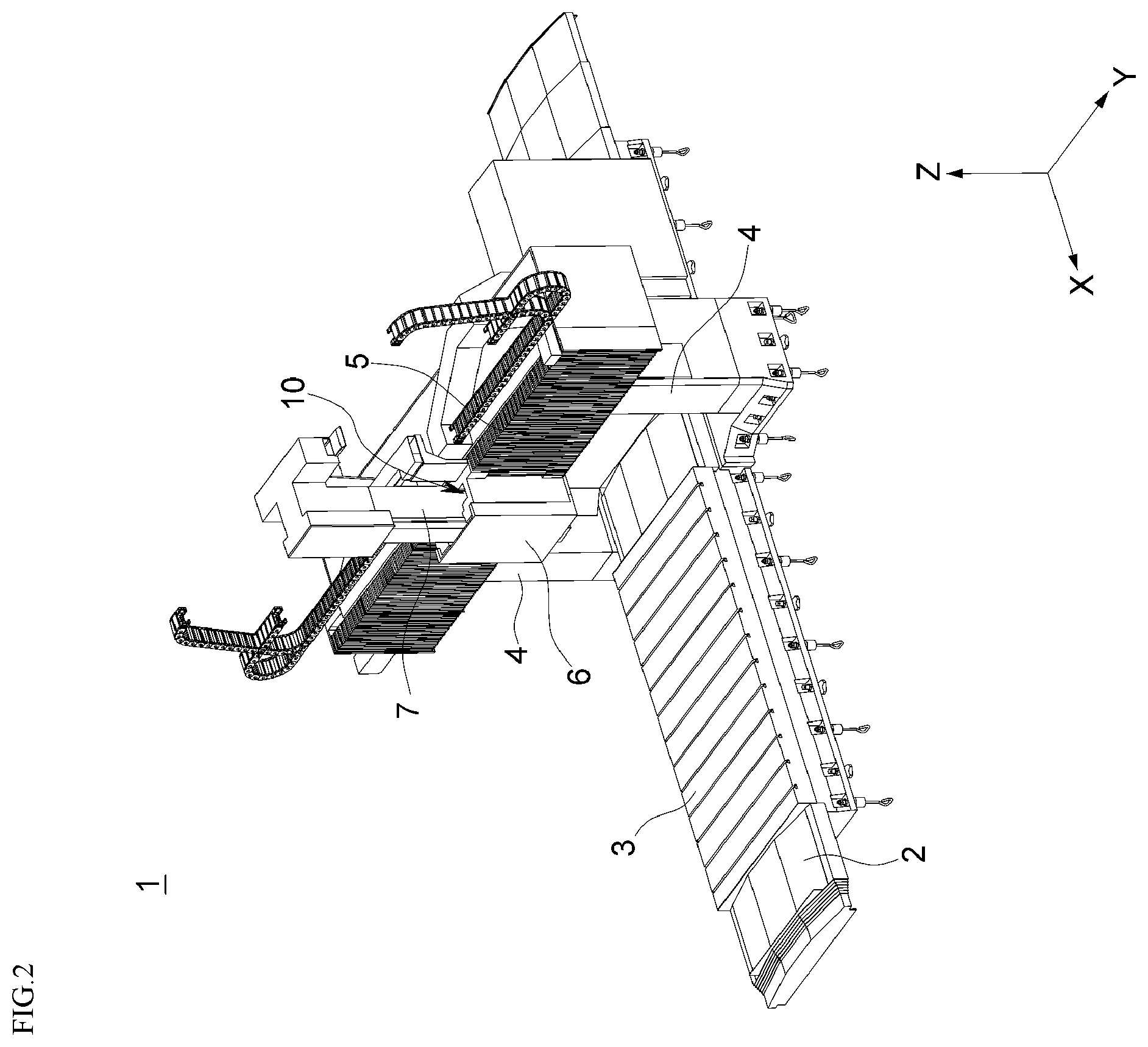 Patent US12496670 Figure 2 – Apparatus for cooling and load-compensating ram spindle and machine tool including same