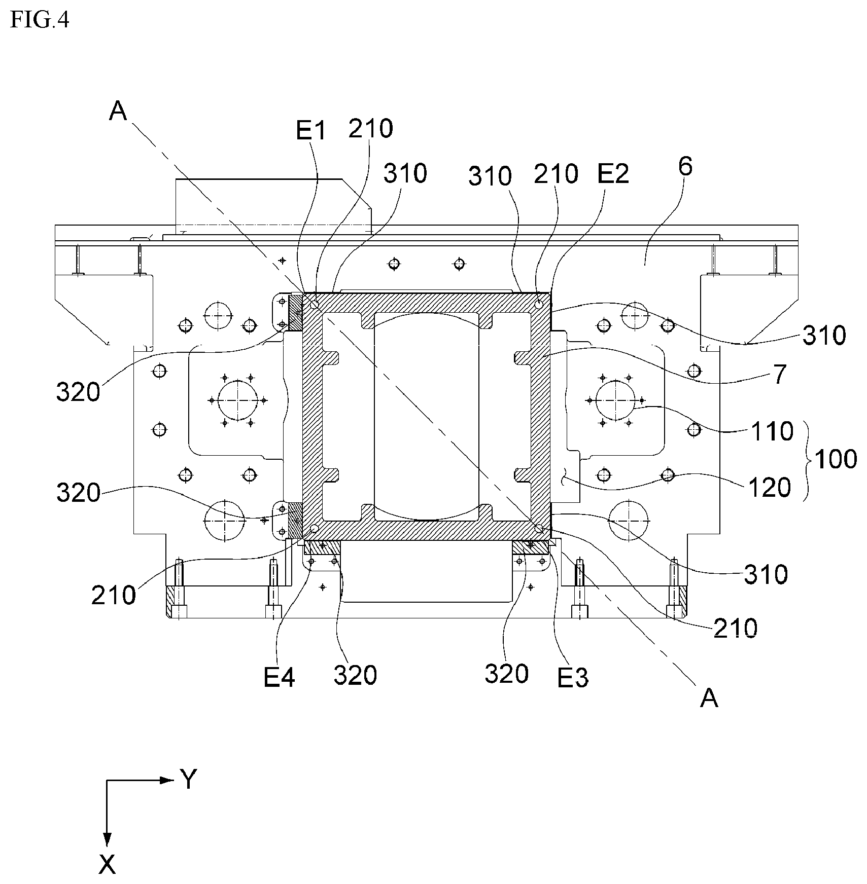 Patent US12496670 Figure 4 – Apparatus for cooling and load-compensating ram spindle and machine tool including same
