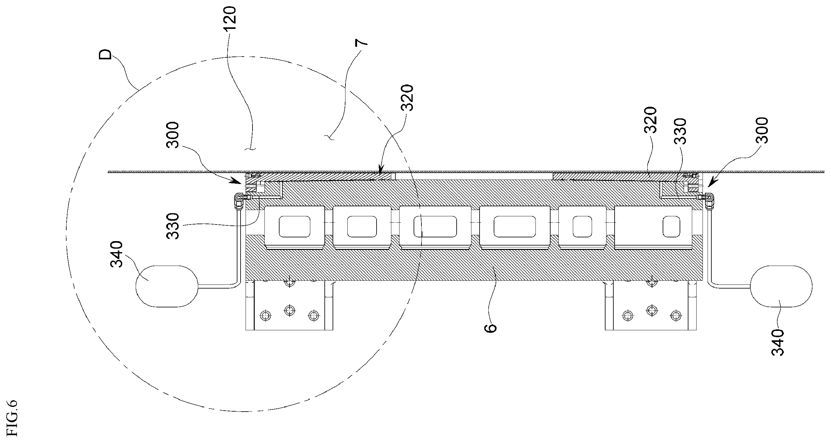 Patent US12496670 Figure 6 – Apparatus for cooling and load-compensating ram spindle and machine tool including same