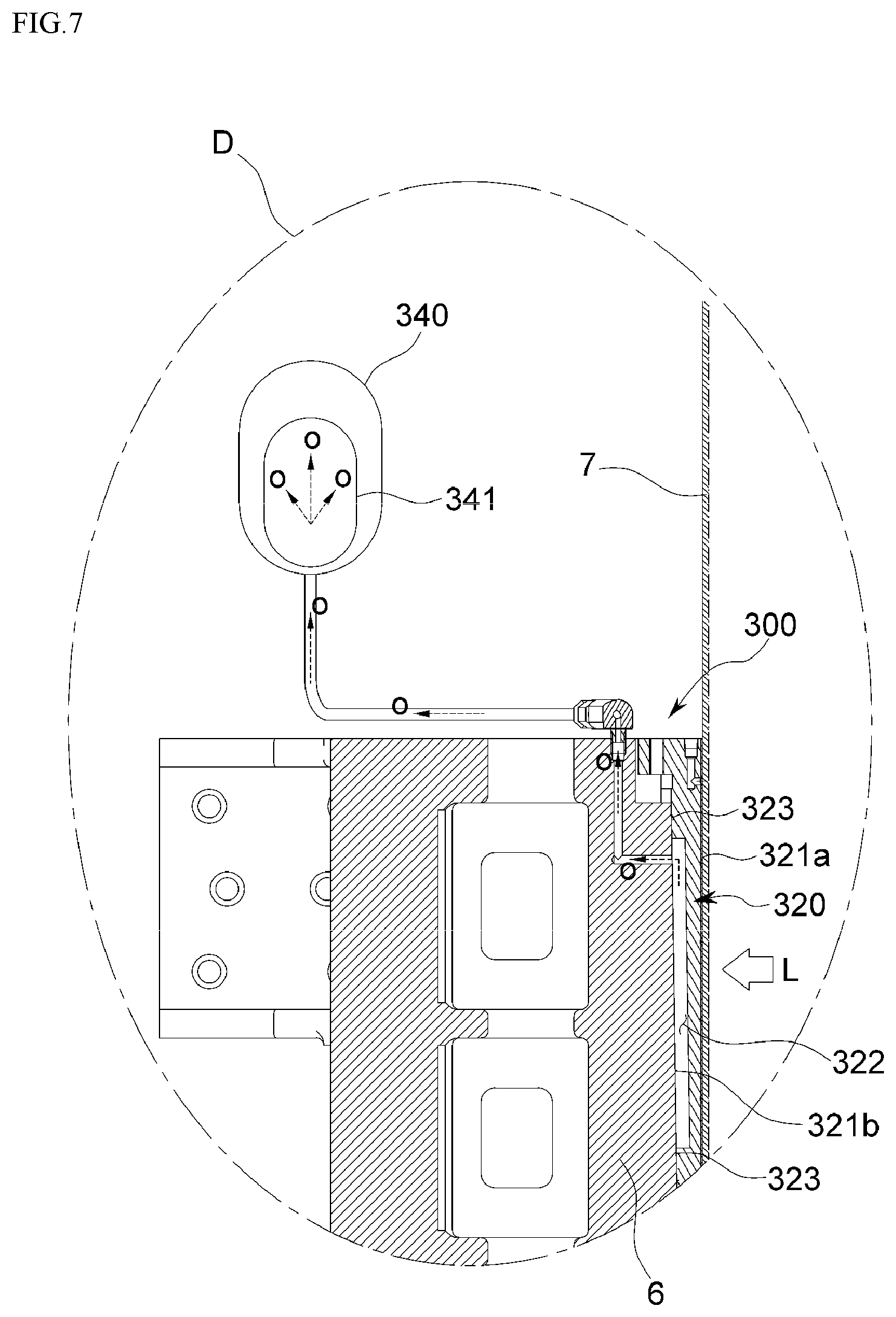 Patent US12496670 Figure 7 – Apparatus for cooling and load-compensating ram spindle and machine tool including same