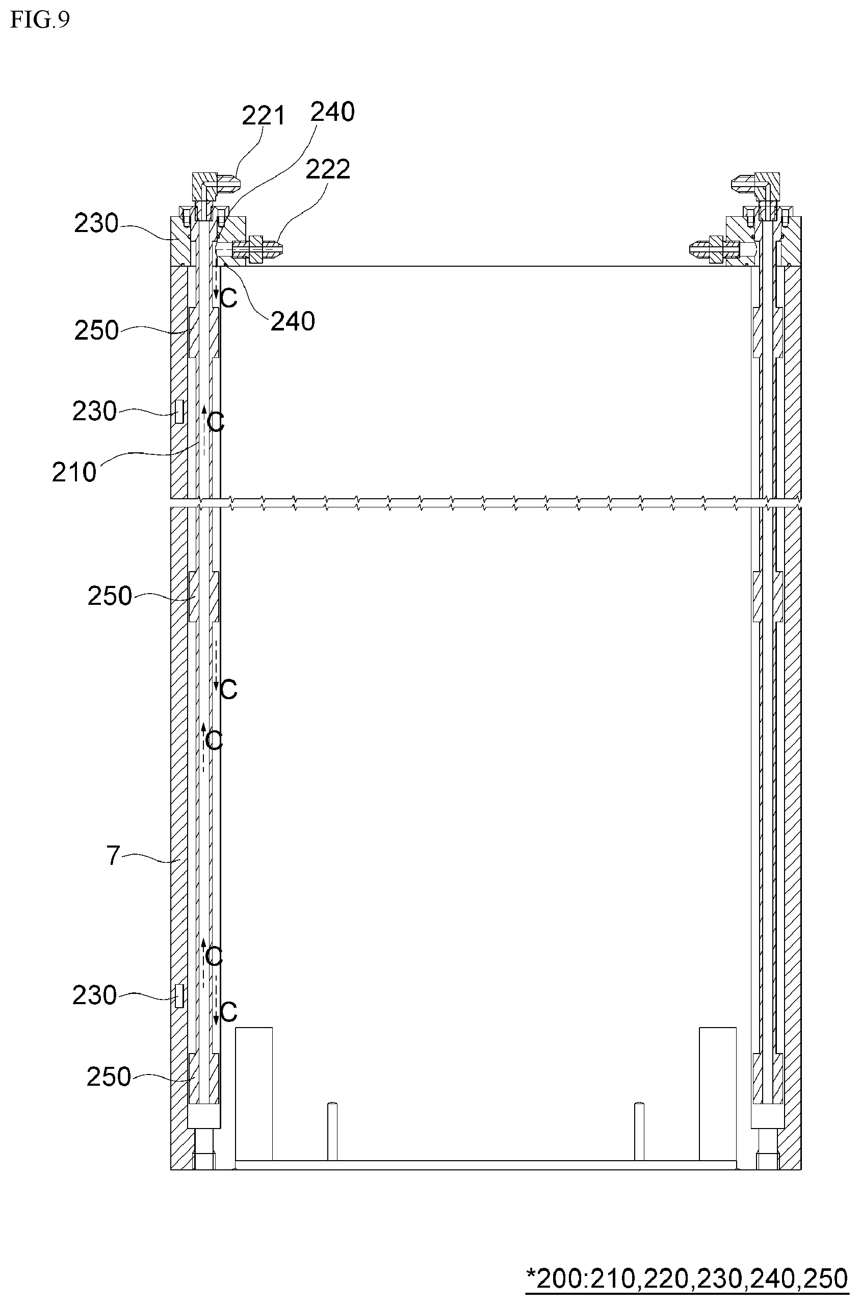 Patent US12496670 Figure 9 – Apparatus for cooling and load-compensating ram spindle and machine tool including same