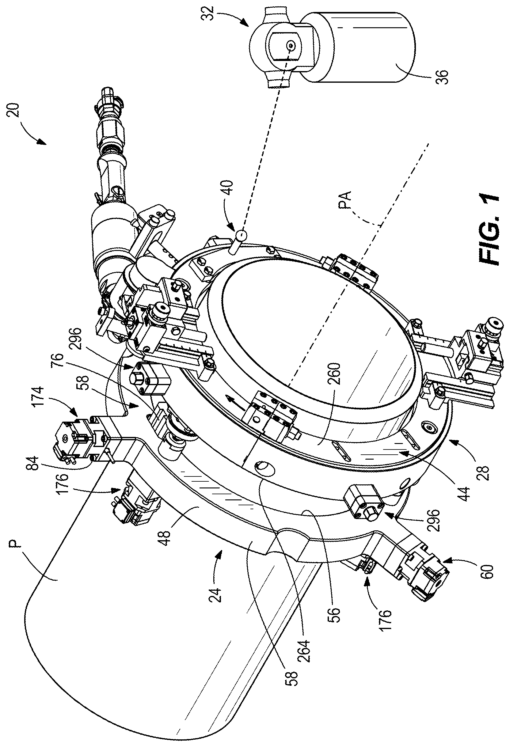 Patent US12496672 — Pipe machining system for positioning pipe machining apparatus in three-dimensional coordinate system — Figure 1