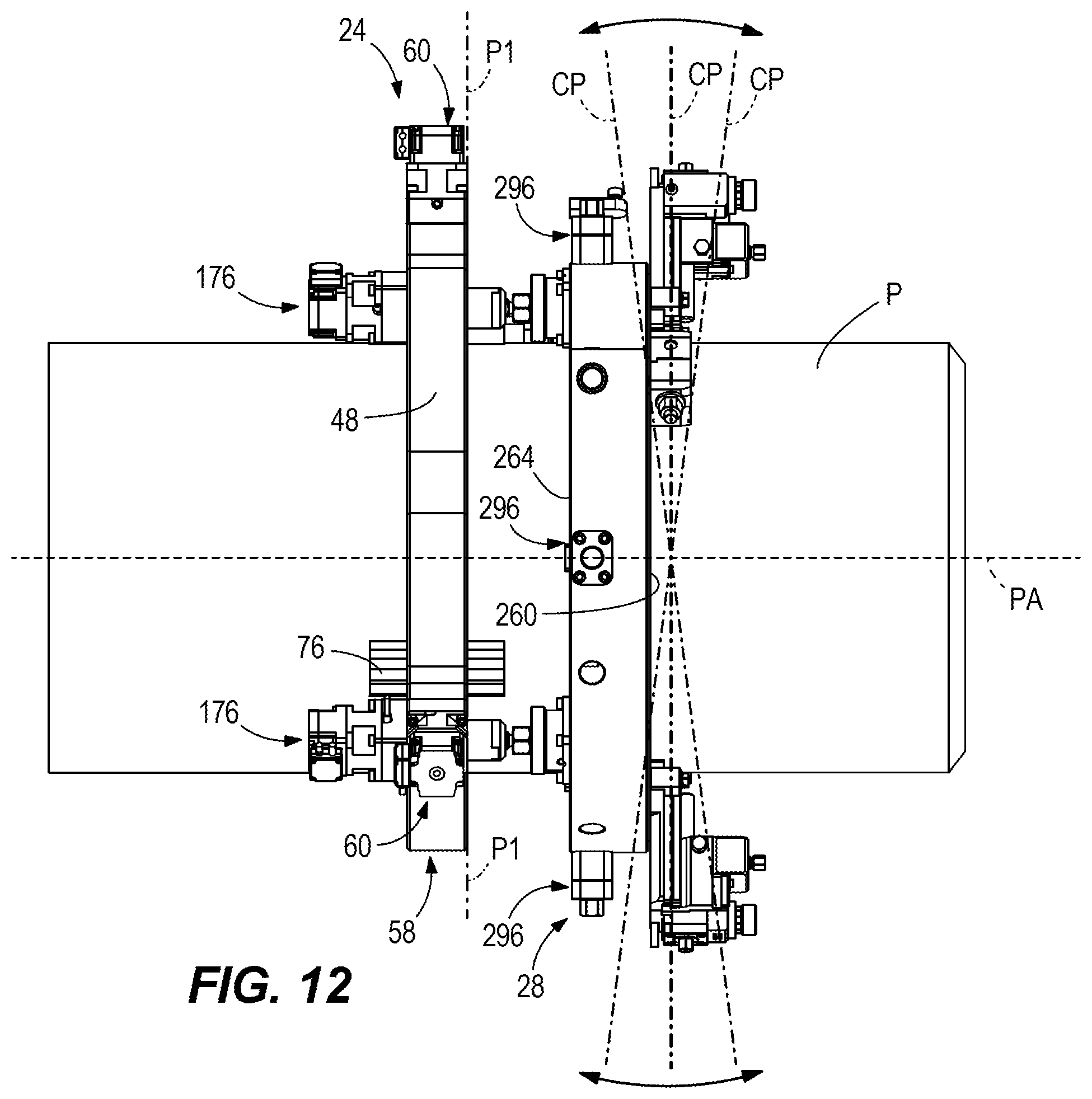 Patent US12496672 Figure 14 – Pipe machining system for positioning pipe machining apparatus in three-dimensional coordinate system
