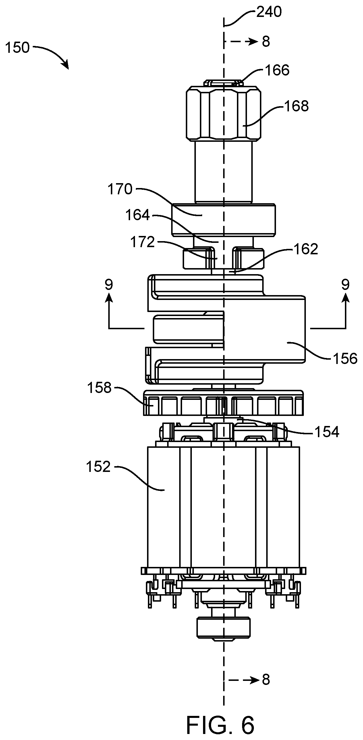 Patent US12496682 Figure 6 – Die grinder with an offset gear transmission
