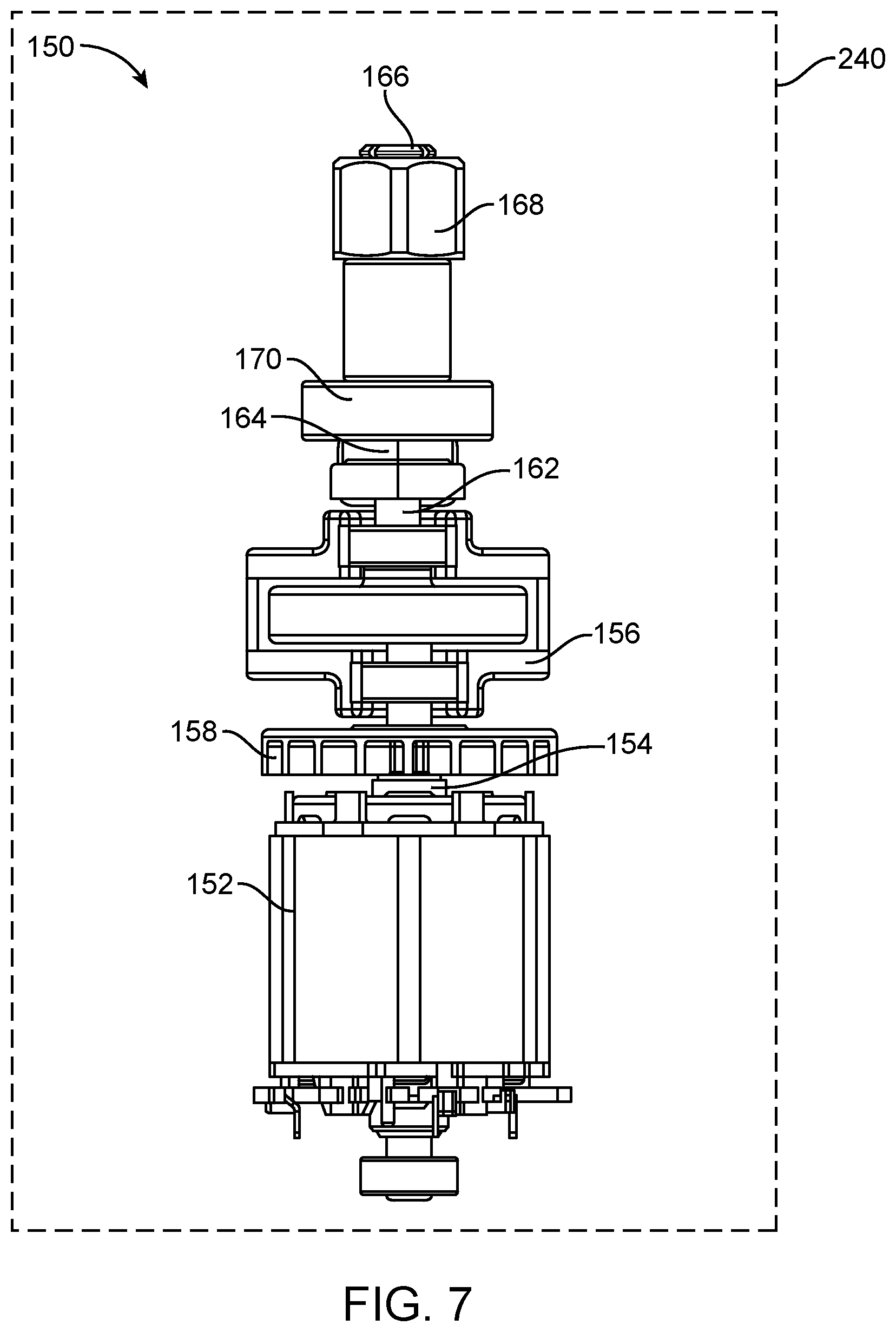 Patent US12496682 Figure 7 – Die grinder with an offset gear transmission