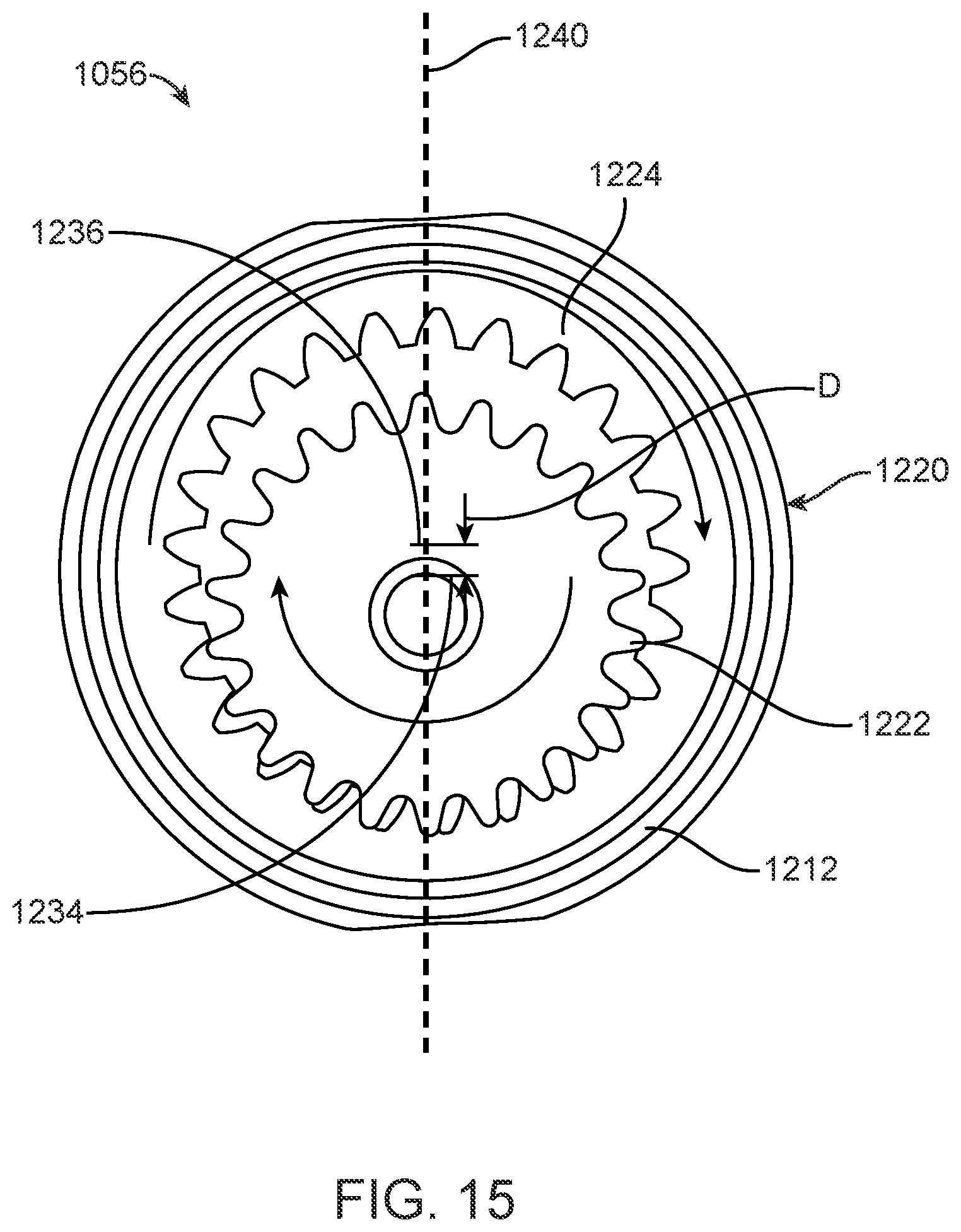 Patent US12496682 Figure 15 – Die grinder with an offset gear transmission
