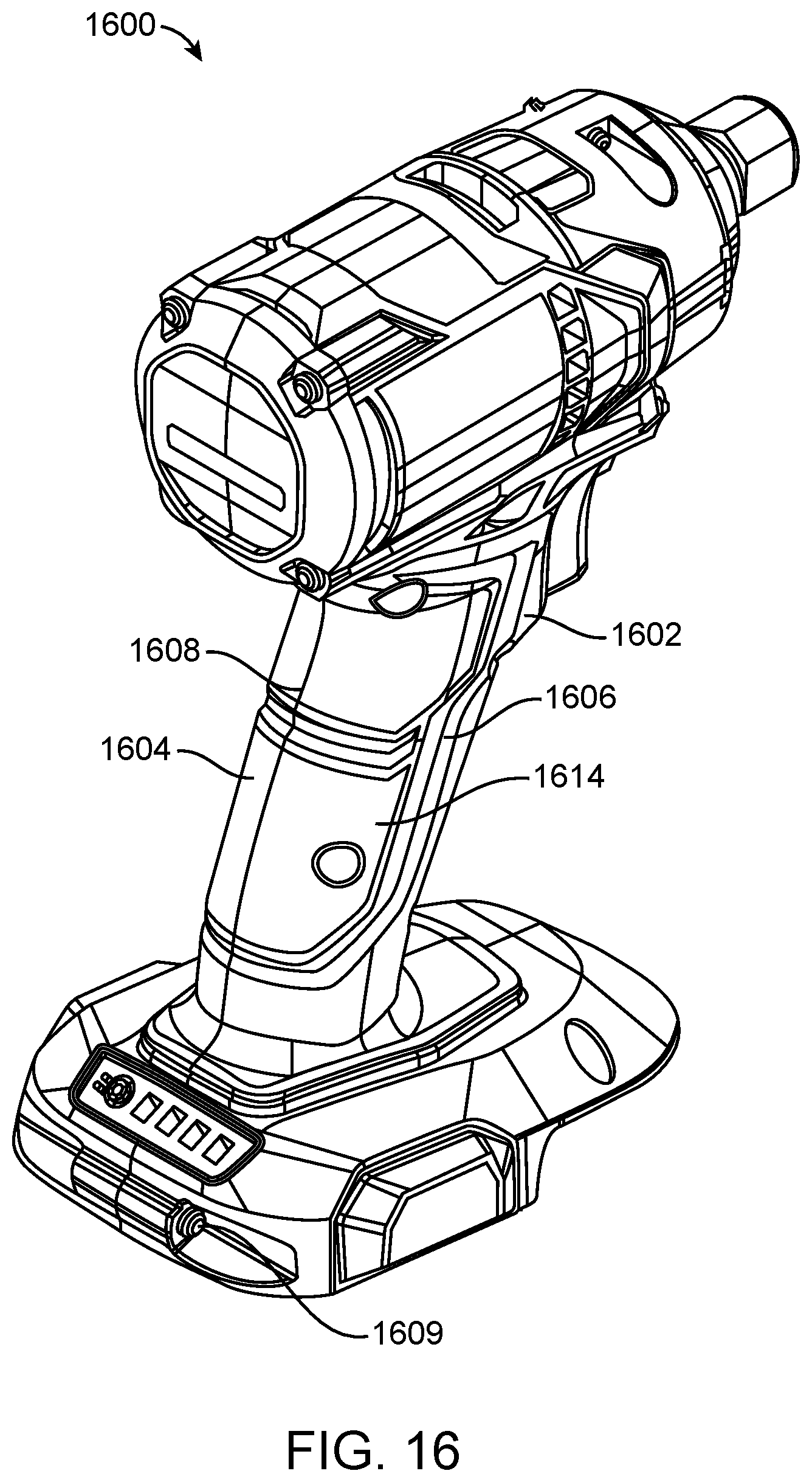 Patent US12496682 Figure 16 – Die grinder with an offset gear transmission