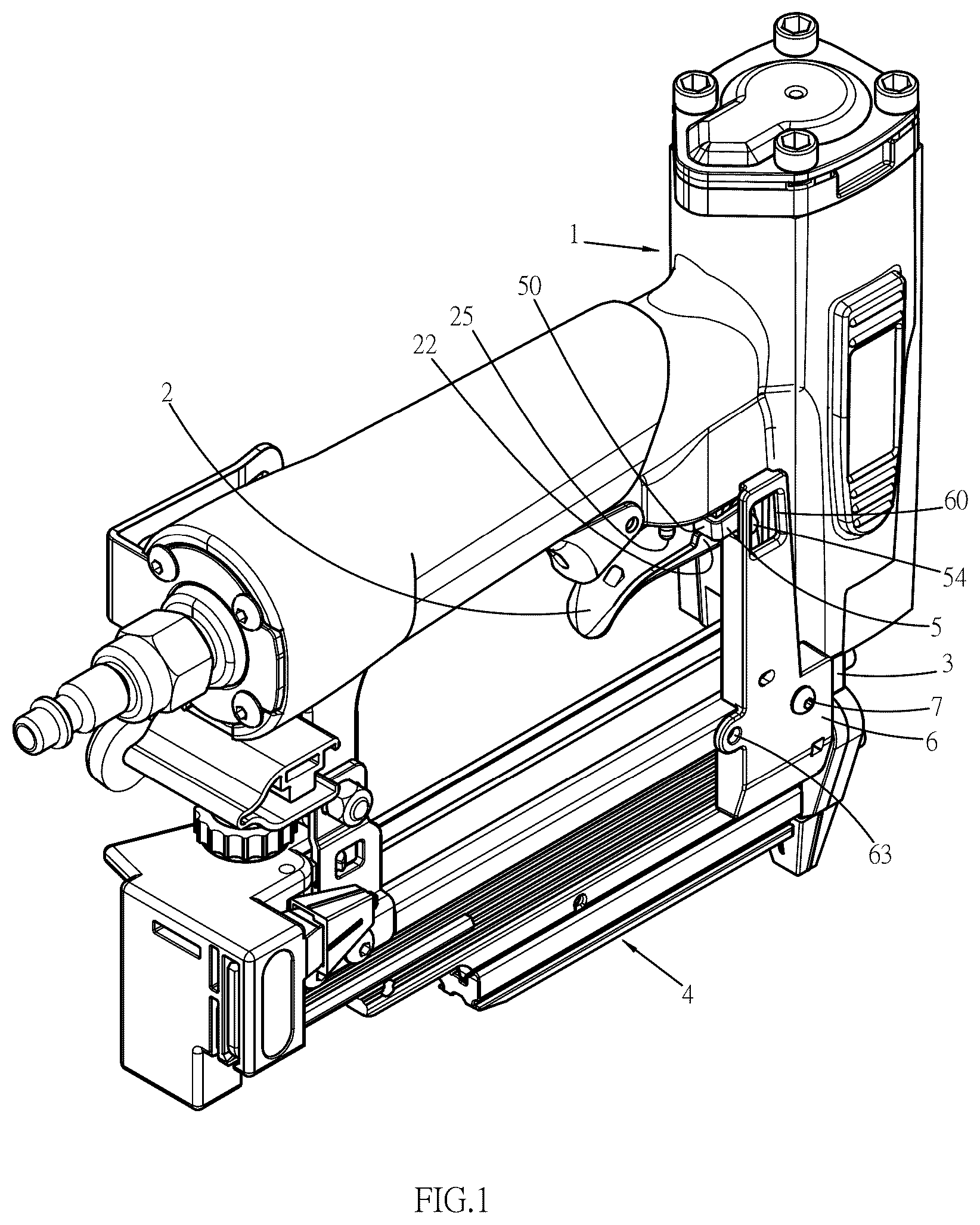 Patent US12496692 Figure 1 – Nail gun firing structure