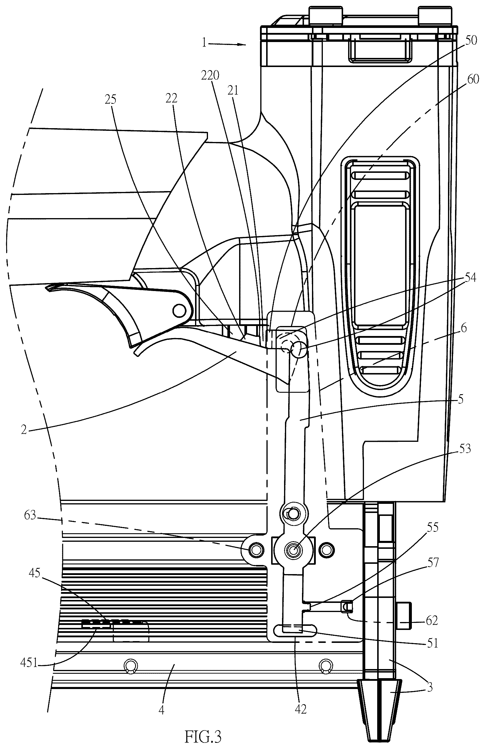 Patent US12496692 Figure 3 – Nail gun firing structure