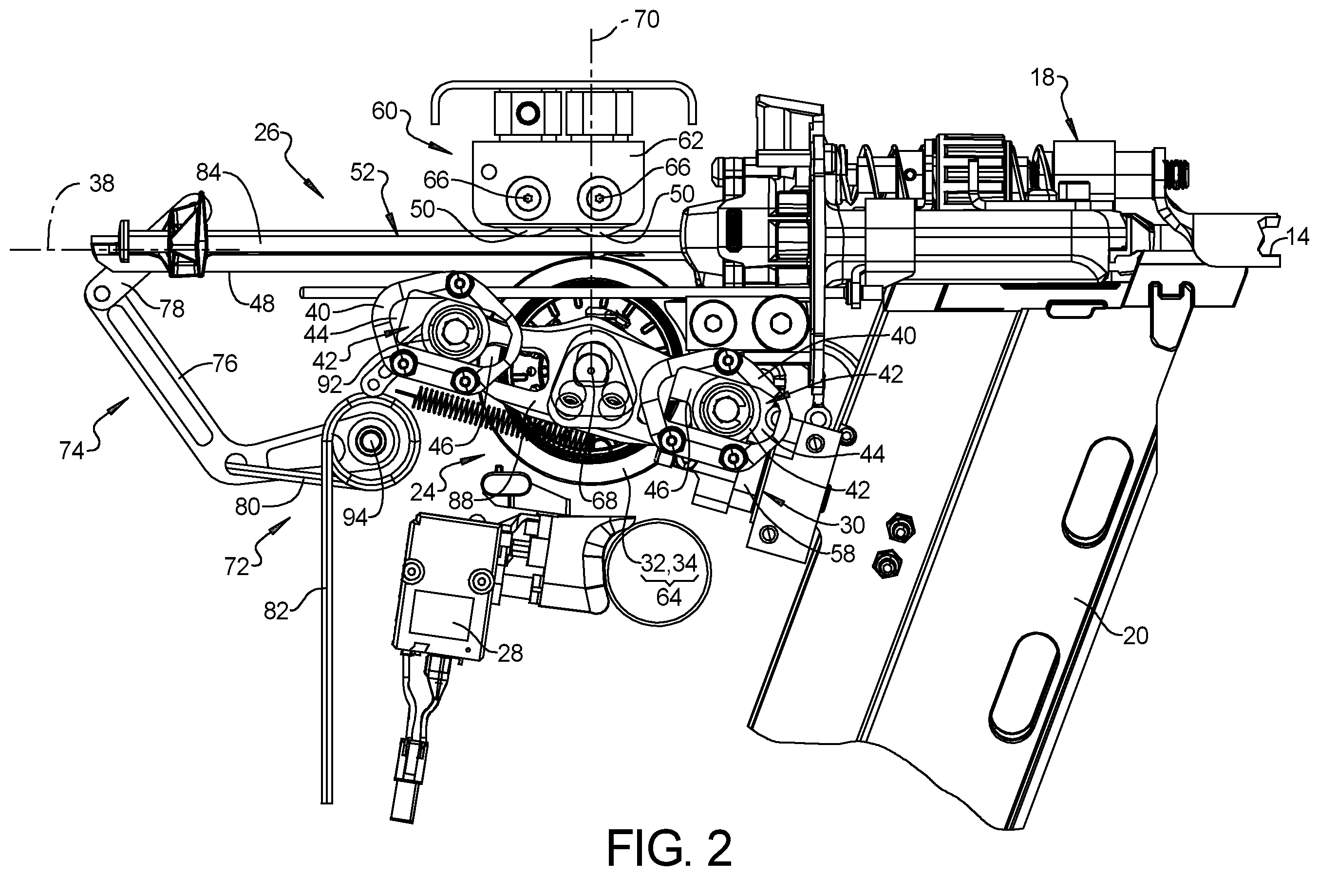 Patent US12496693 Figure 2 – Flywheel driven fastening tool