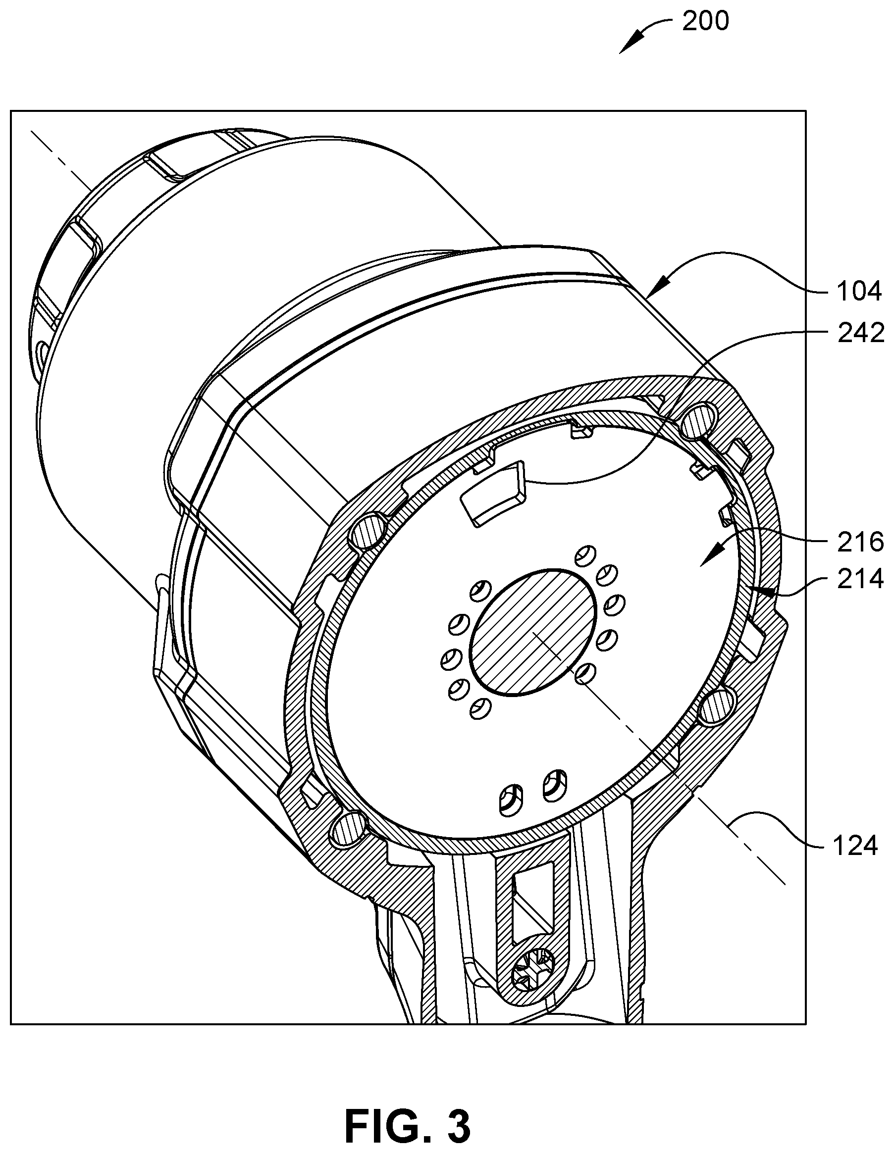 Patent US12496699 Figure 3 – Quieted front exhaust motor